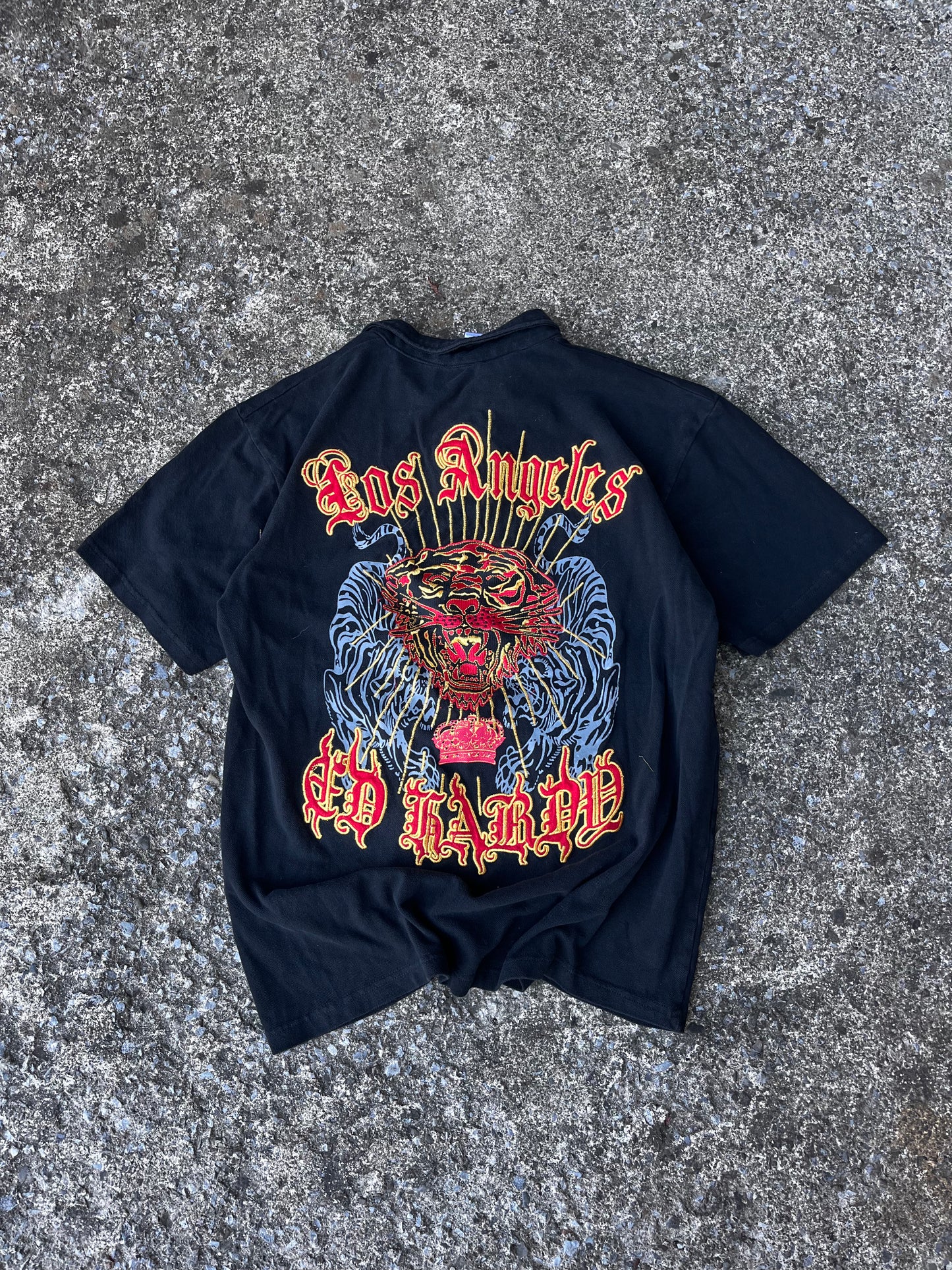 ED HARDY EMBROIDERED LOGO POLO (XXL)
