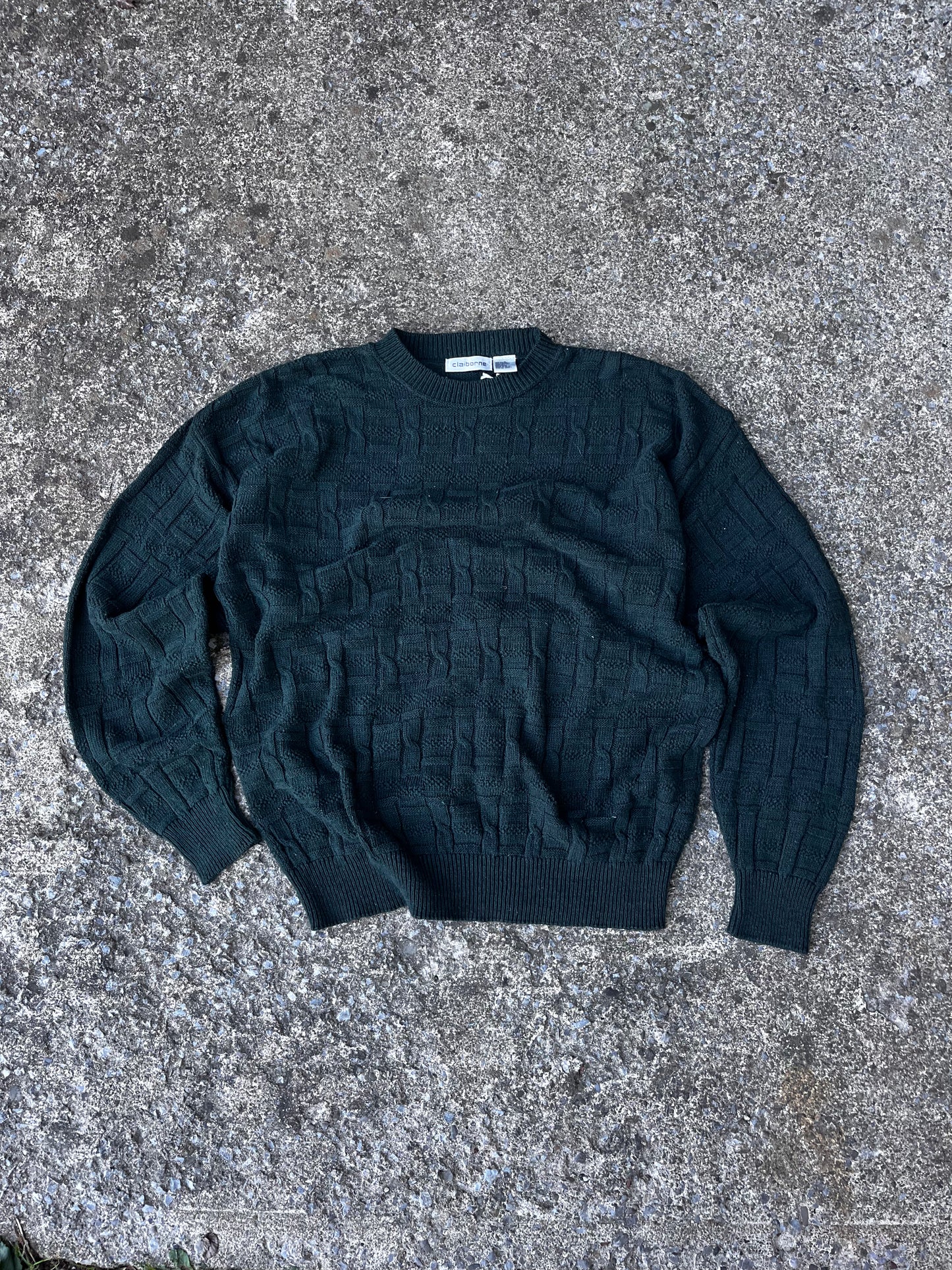VINTAGE DEADSTOCK CLAIRBORNE CABLE KNIT SWEATER (M)