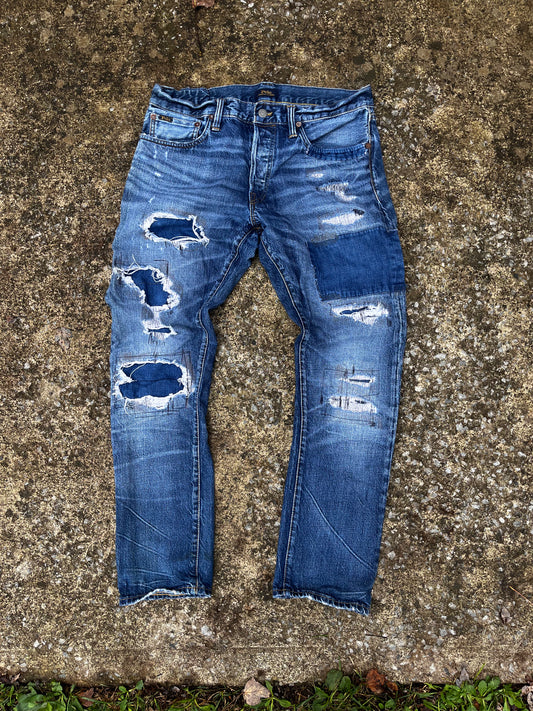 POLO RALPH LAUREN DISTRESSED & REPAIRED DENIMS (32)