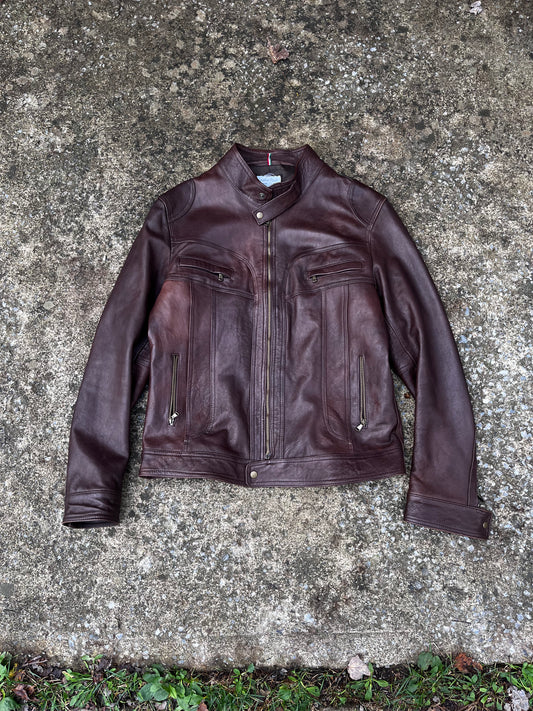 VINTAGE ITALIAN LEATHER RACER JACKET (M)