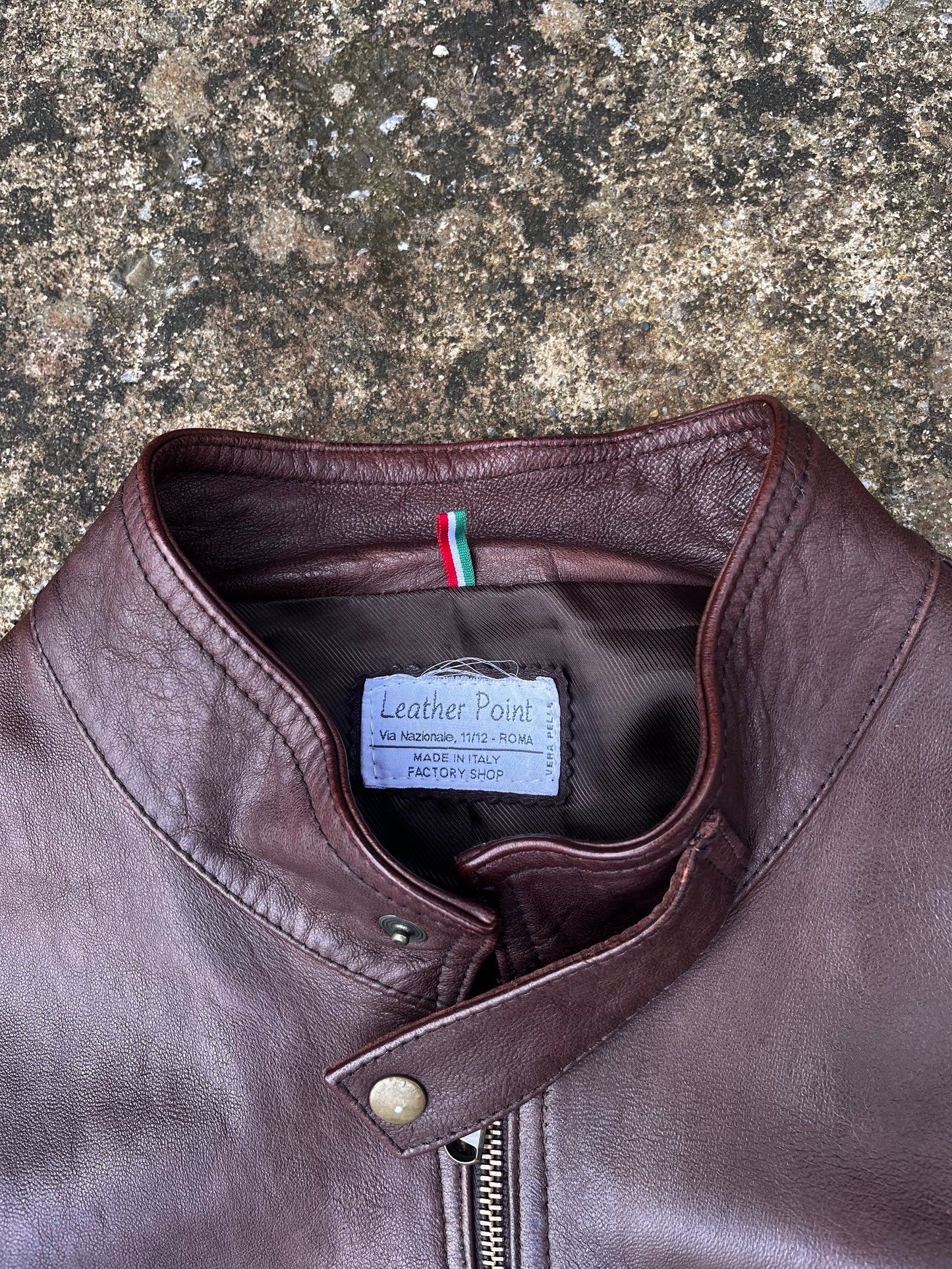 VINTAGE ITALIAN LEATHER RACER JACKET (M)