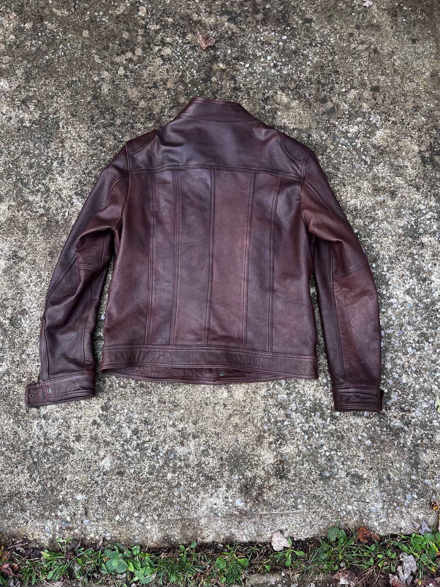 VINTAGE ITALIAN LEATHER RACER JACKET (M)