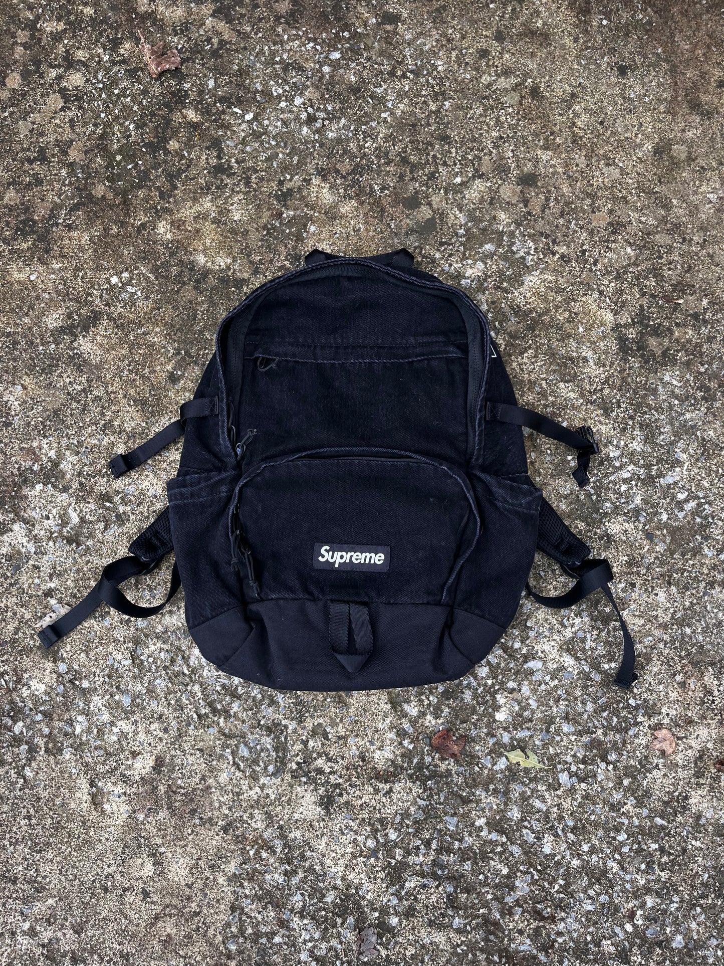 SUPREME BOX LOGO DENIM BACKPACK