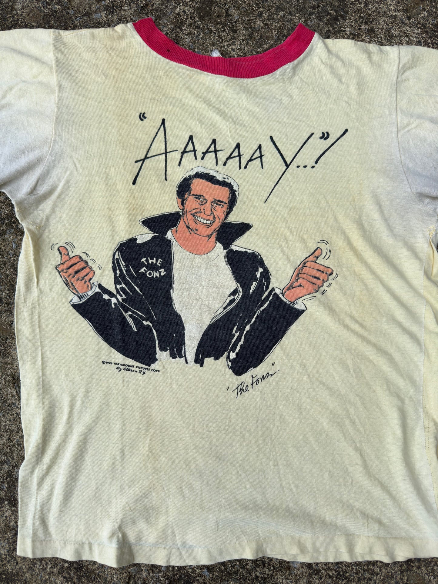 70'S VINTAGE THE FONZ RINGER TEE (MEDIUM)