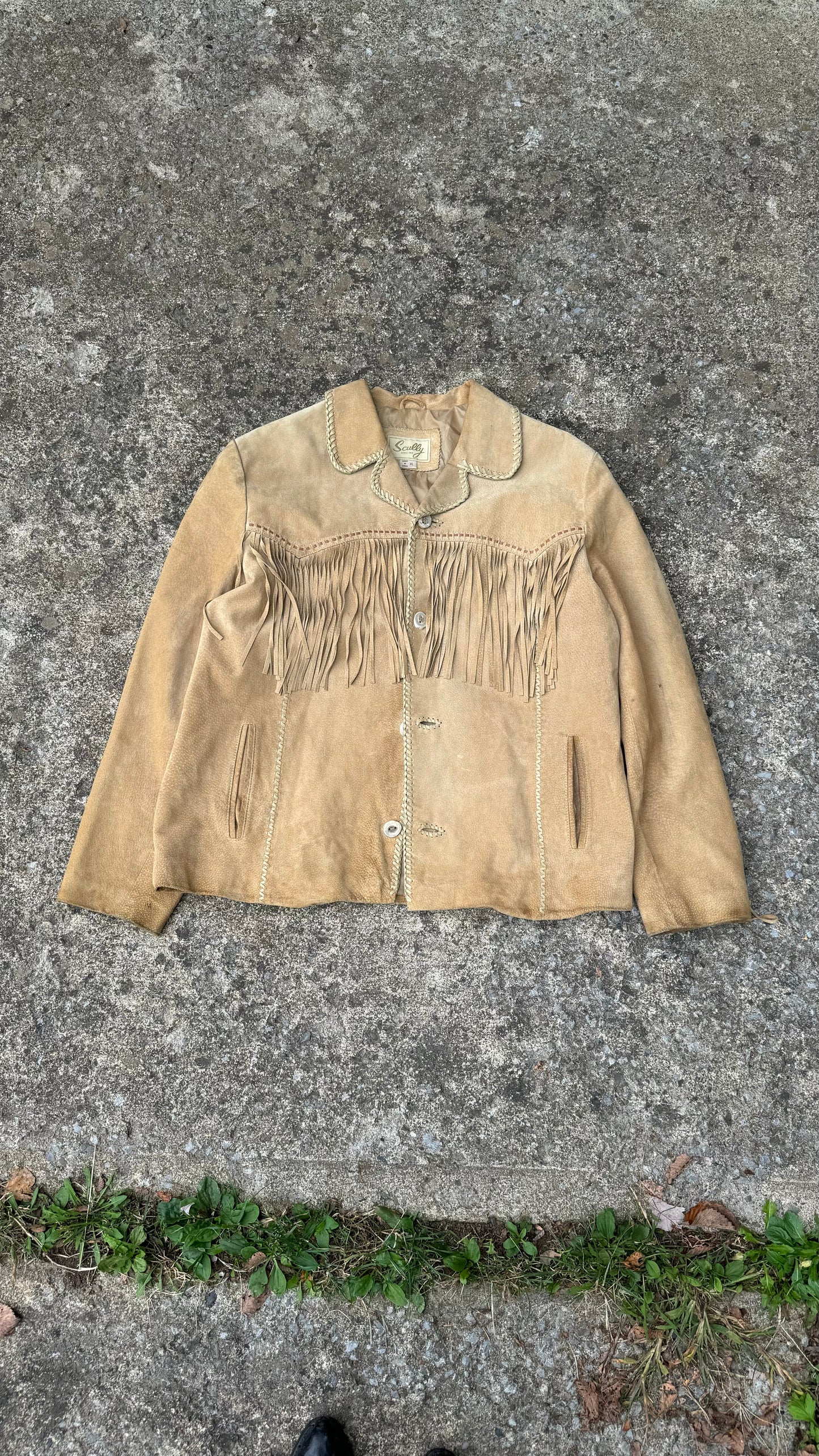 1970's SCULLY FRINGE LEATHER JACKET (L)