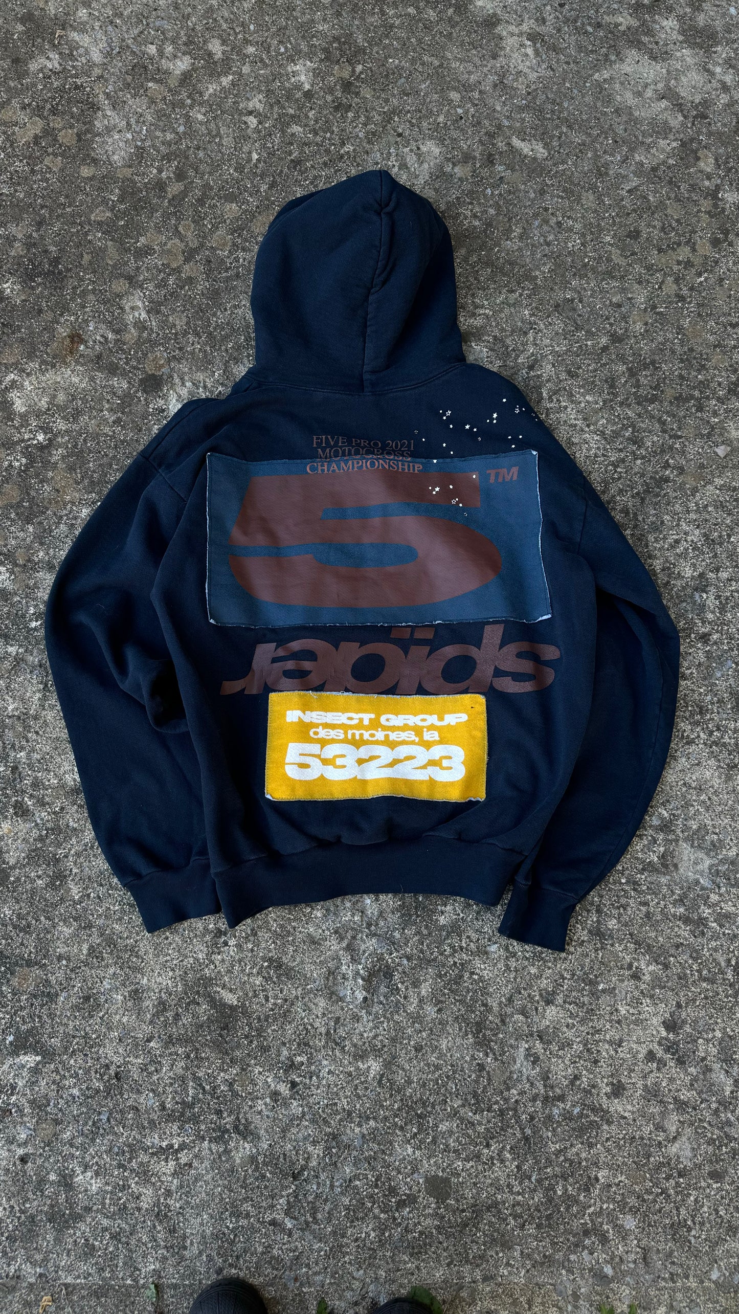 SP5DER INTERNATIONAL PANELED LOGO HOODIE (L)