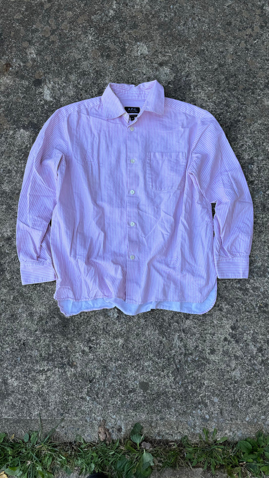 APC STRIPED BUTTON-UP SHIRT (M)