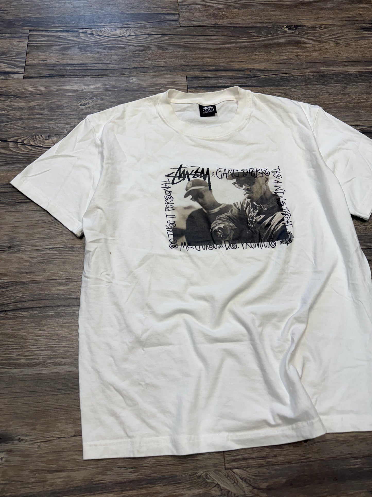 STUSSY X GANGSTARR "TAKE IT PERSONAL" T-SHIRT (L)