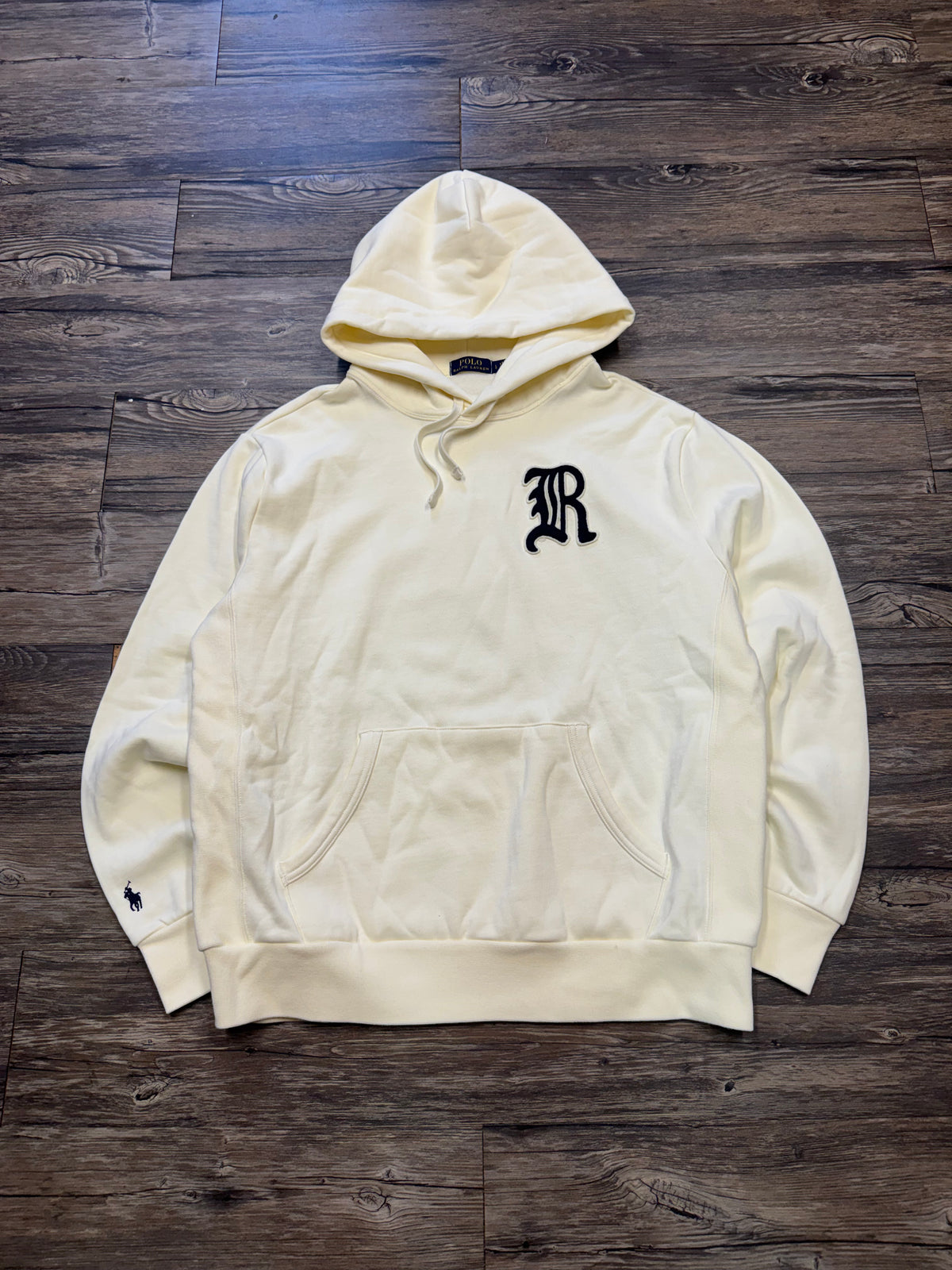 POLO RALPH LAUREN VARSITY LETTER LOGO HOODIE (L)