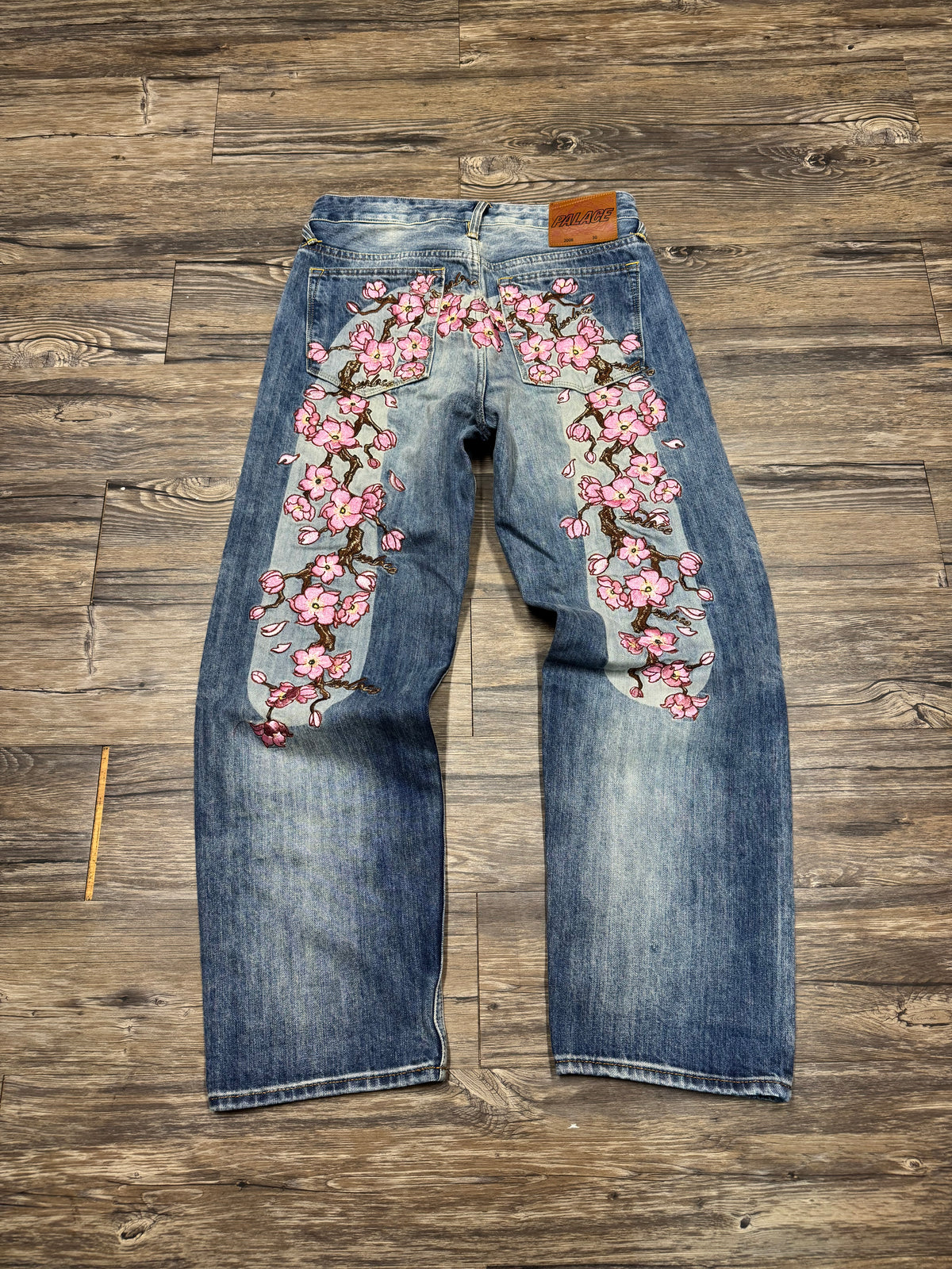PALACE X EVISU SS23 STONE WASH CHERRY BLOSSOM JEANS (30)