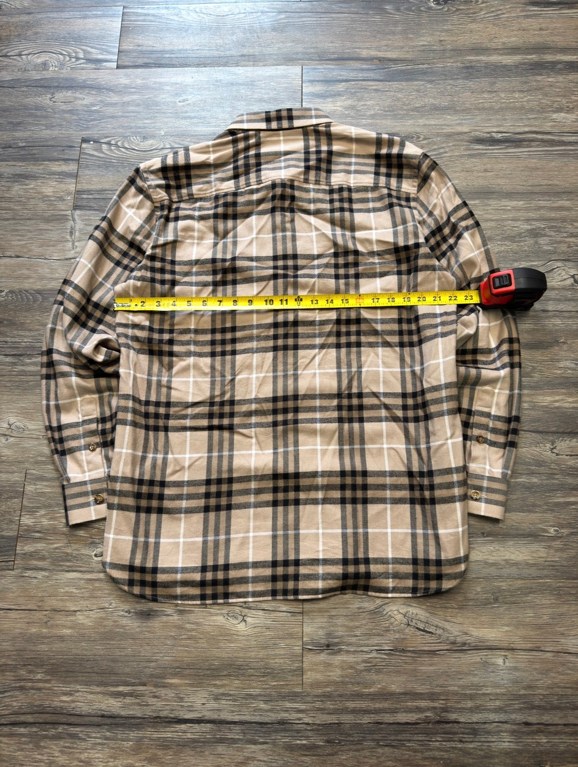 BURBERRY PLAID FLANNEL SHIRT (L)