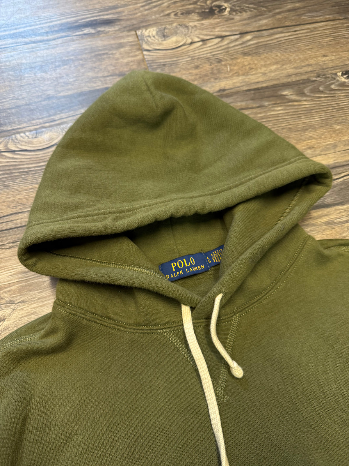 POLO RALPH LAUREN MILITARY GREEN HOODIE (L)