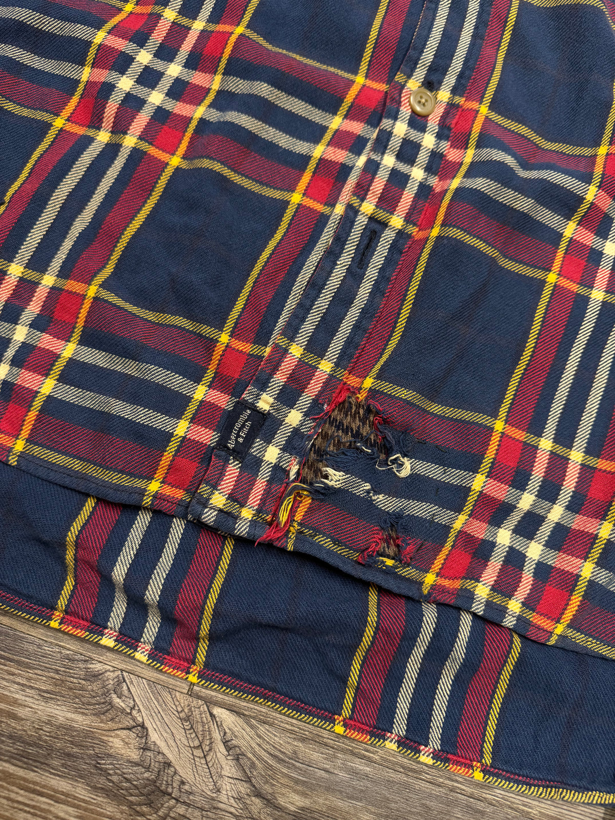 ABERCROMBIE & FITCH MULTI-COLORED FLANNEL (XL)