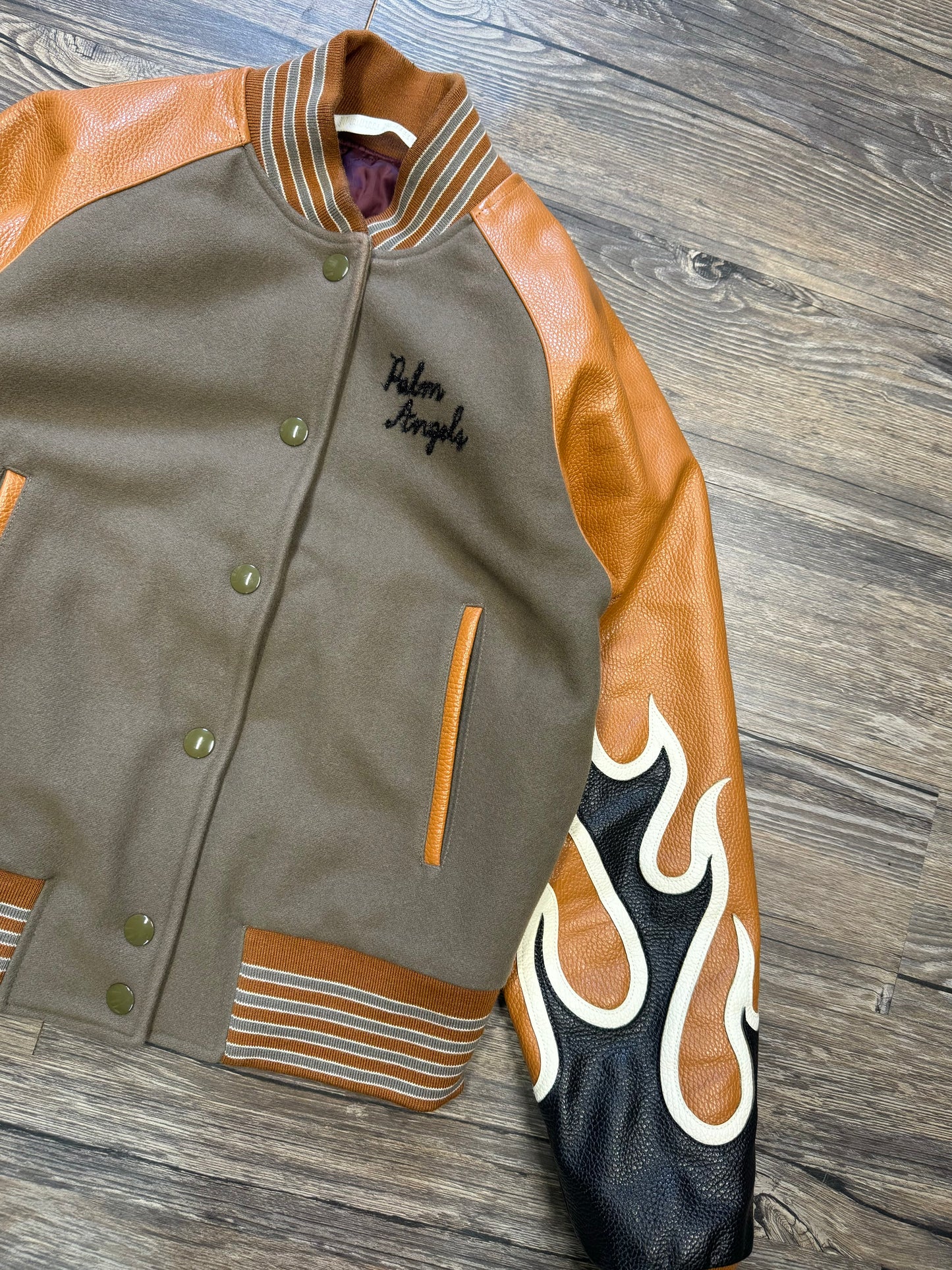 PALM ANGELS FLAME LEATHER JACKET (M)