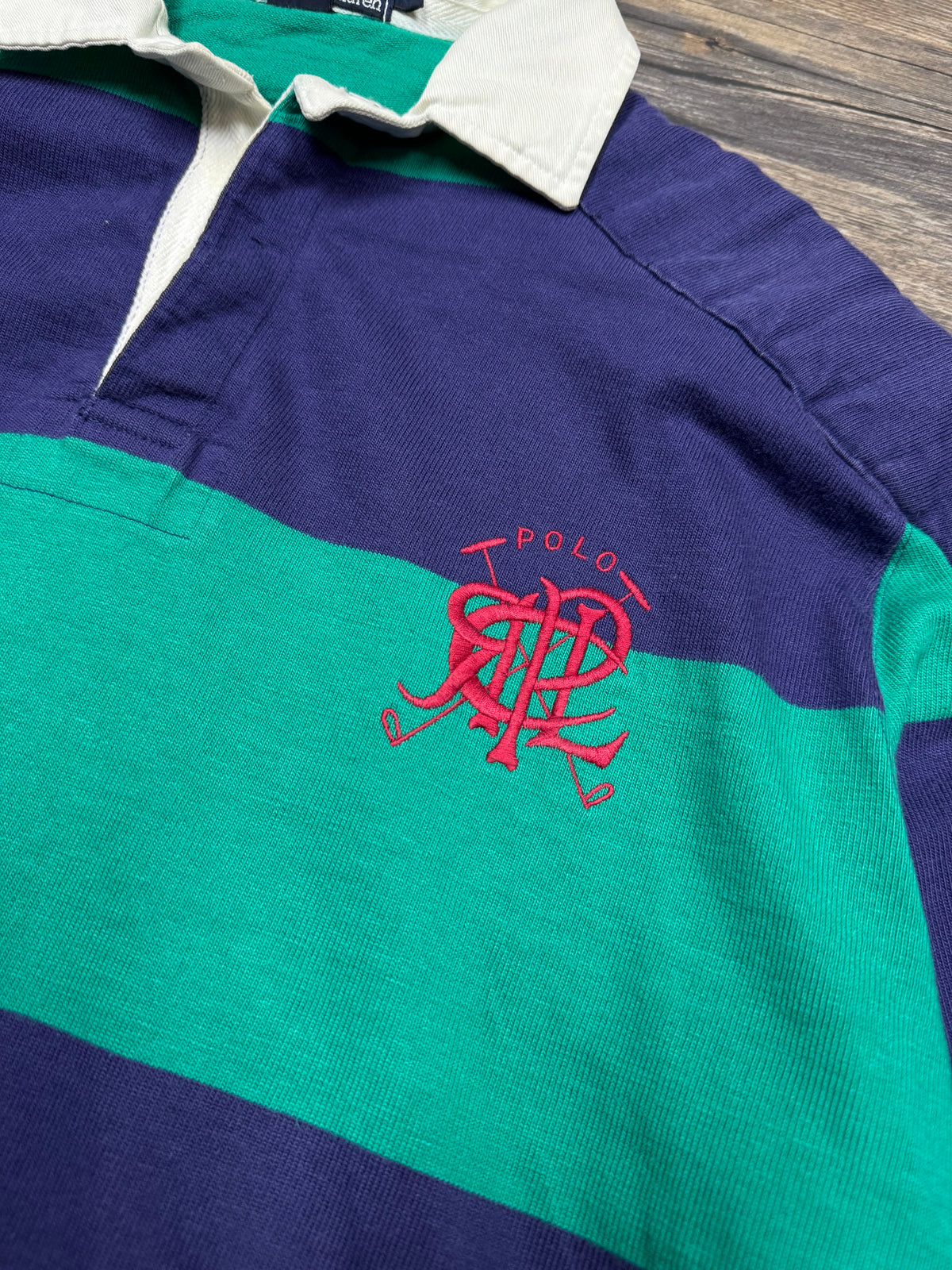 POLO RALPH LAUREN STRIPED RUGBY SHIRT (L)