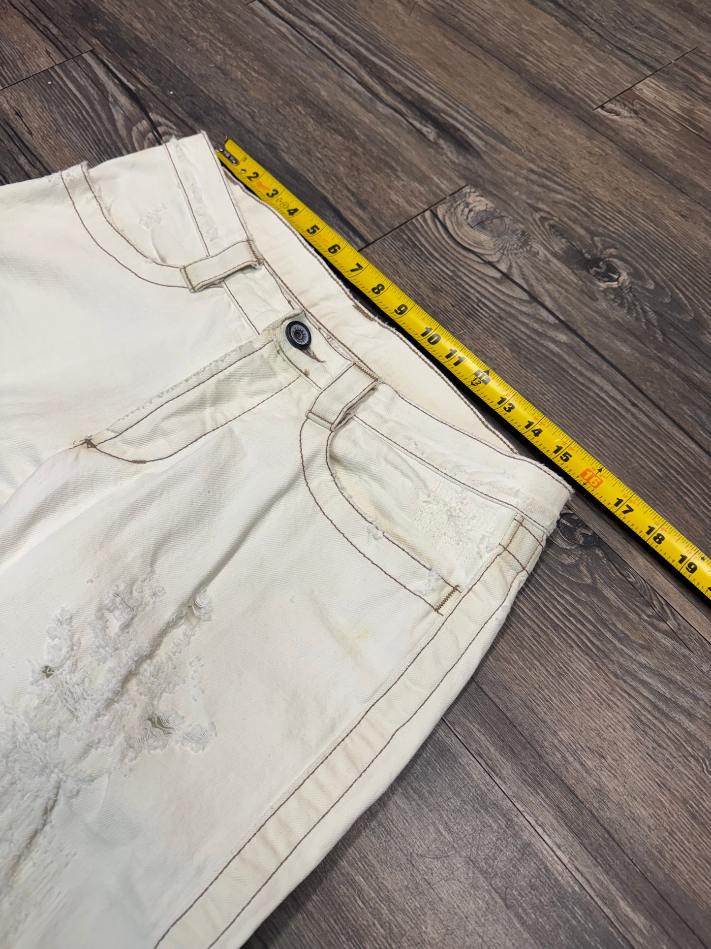DIRK BIKKEMBERGS WHITE BOOTCUT JEANS (32)