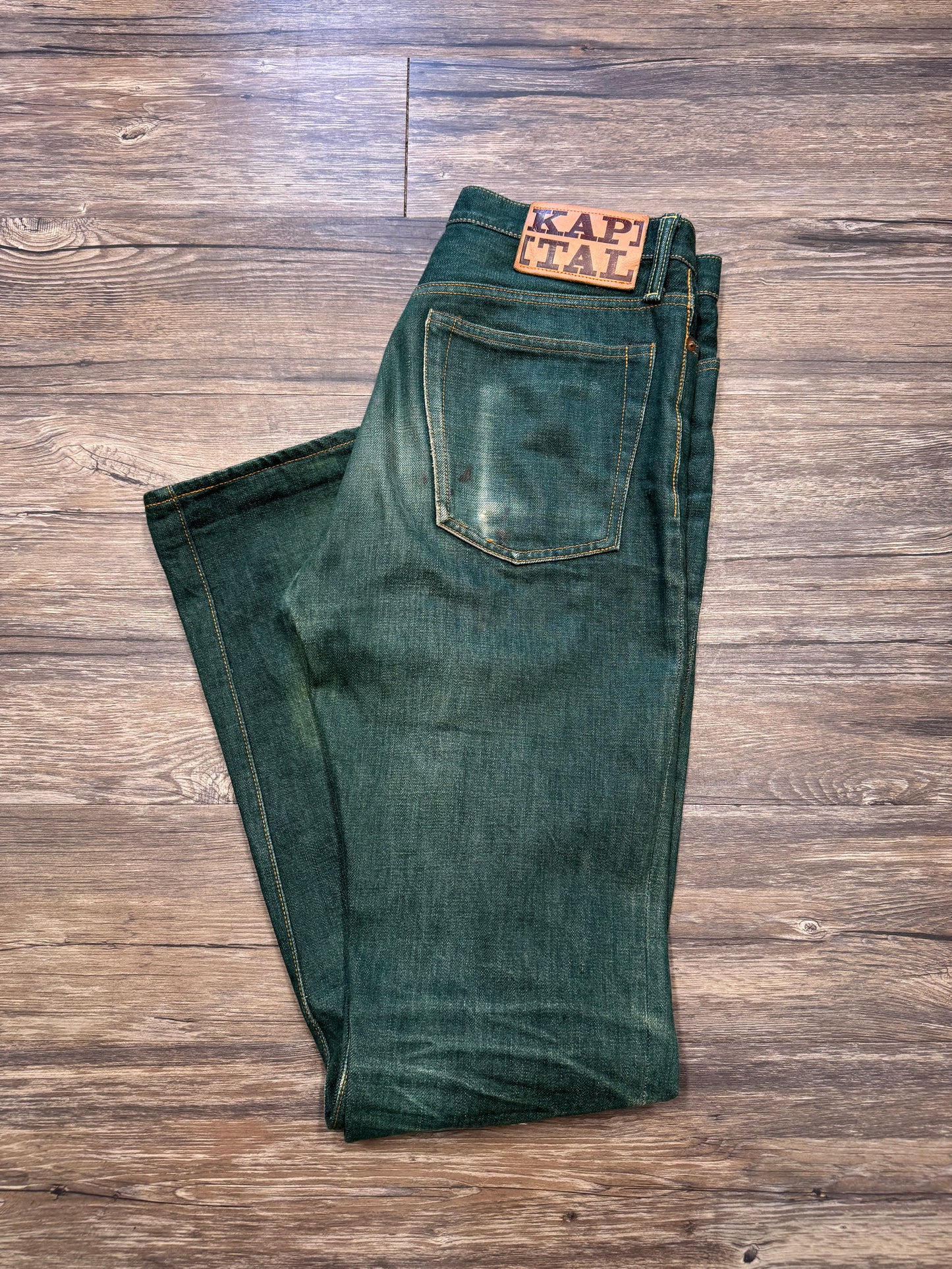 KAPITAL NO.4 PLANT DYED DENIM 5P MONKEY CISCO JEANS (30)