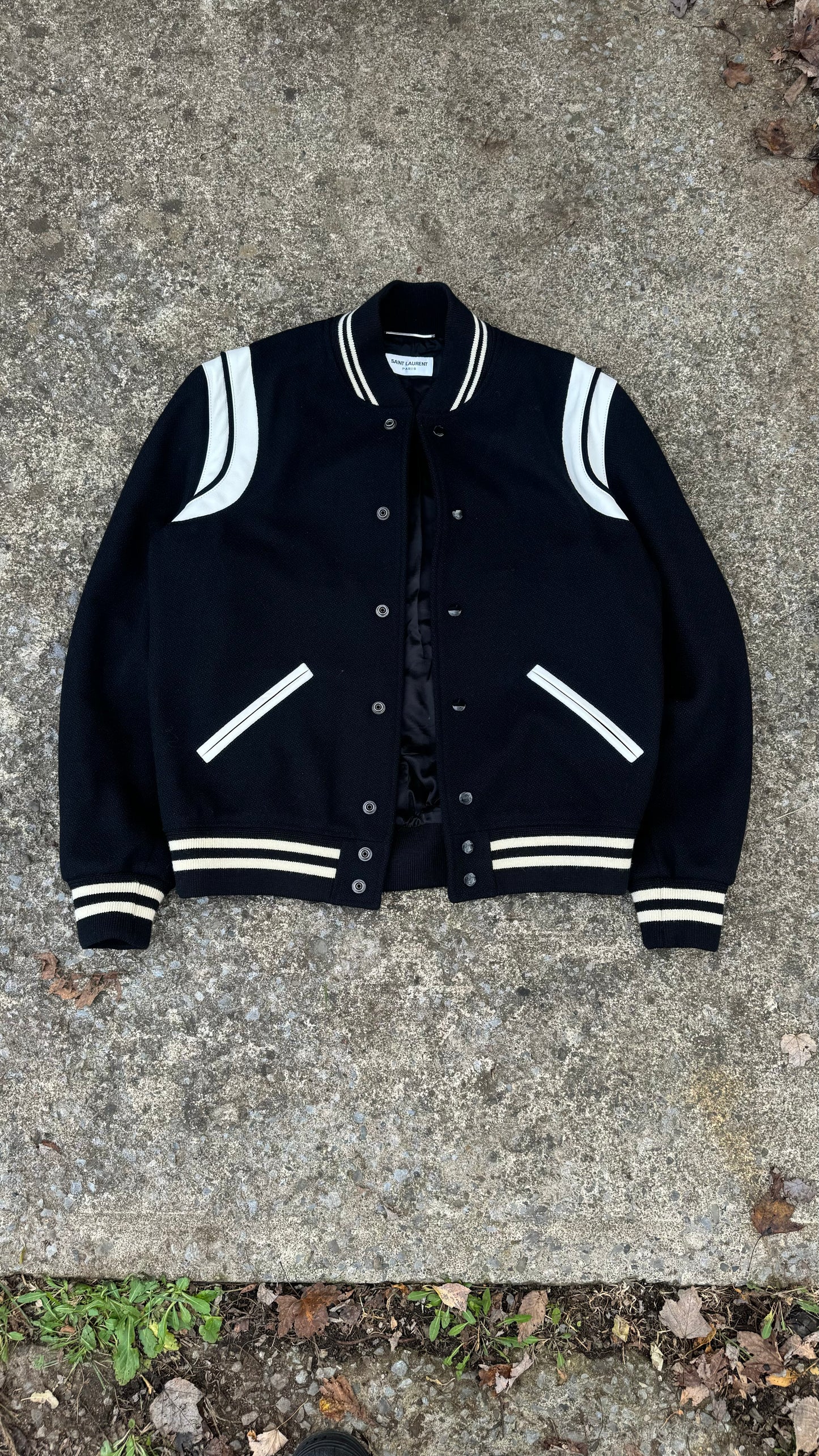 SAINT LAURENT BLACK TEDDY JACKET (M)