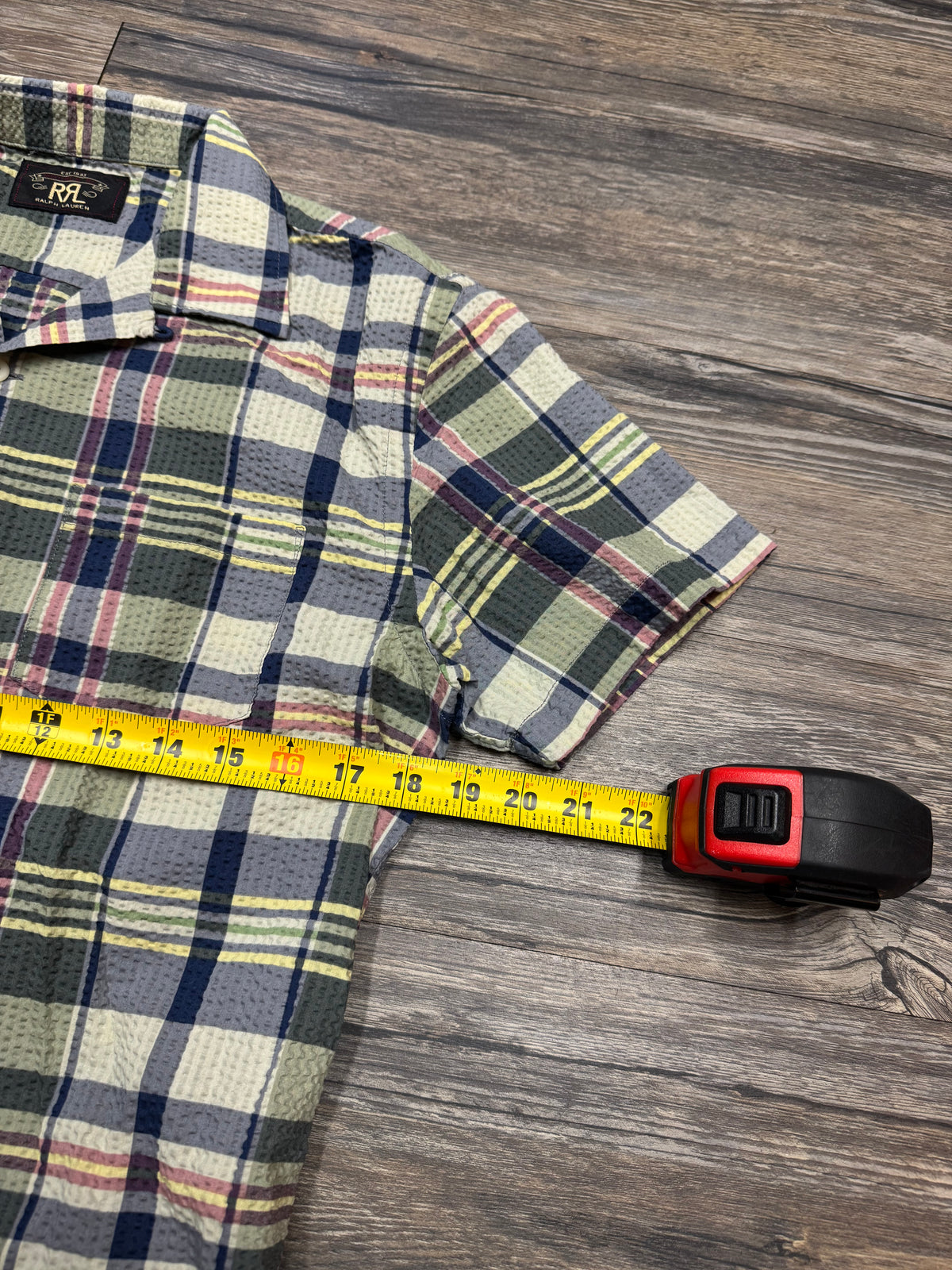 RRL PLAID BUTTON UP SHIRT (S)