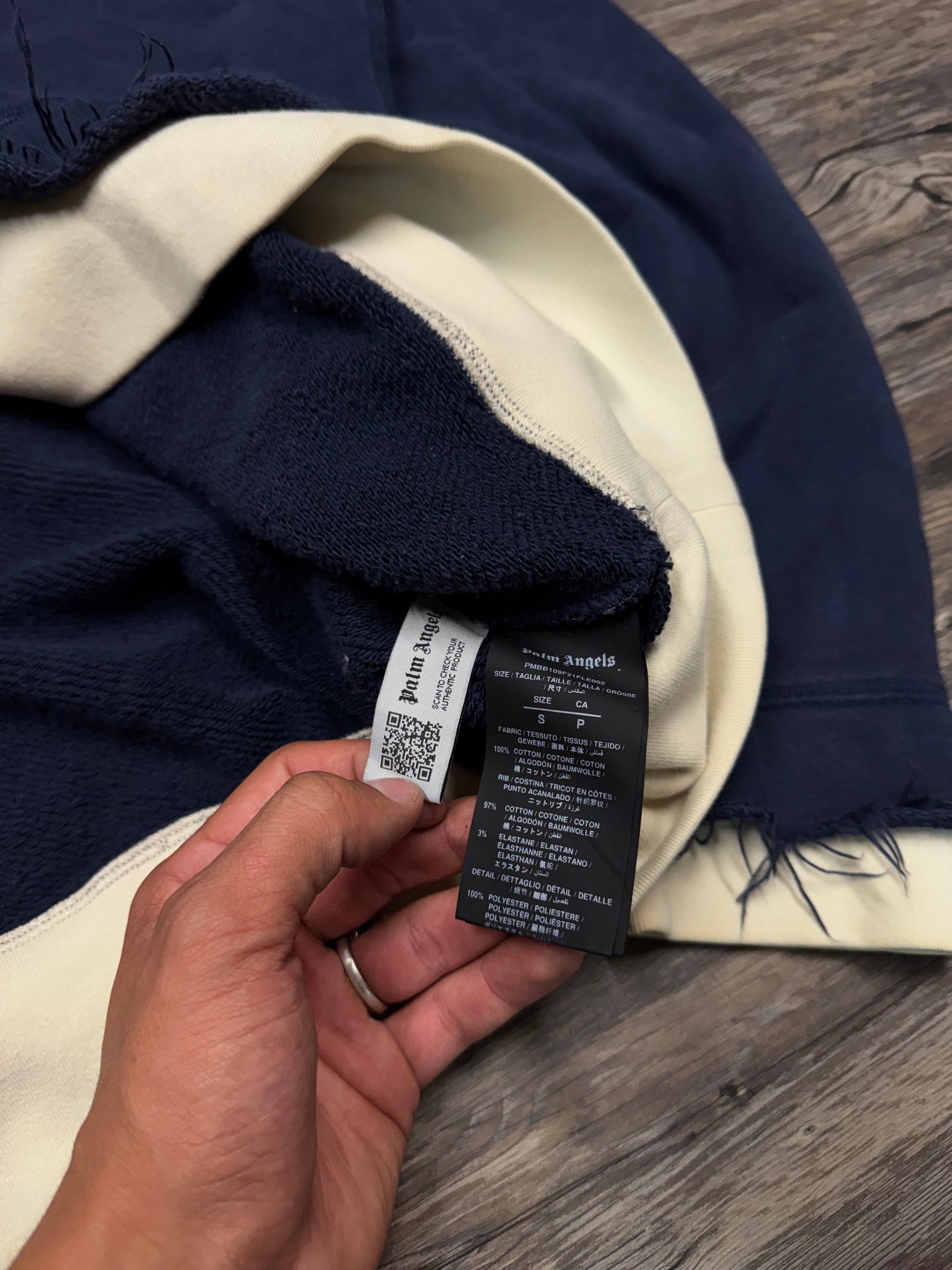 PALM ANGELS DOUBLE HOODED LAYERED SWEATSHIRT (S)