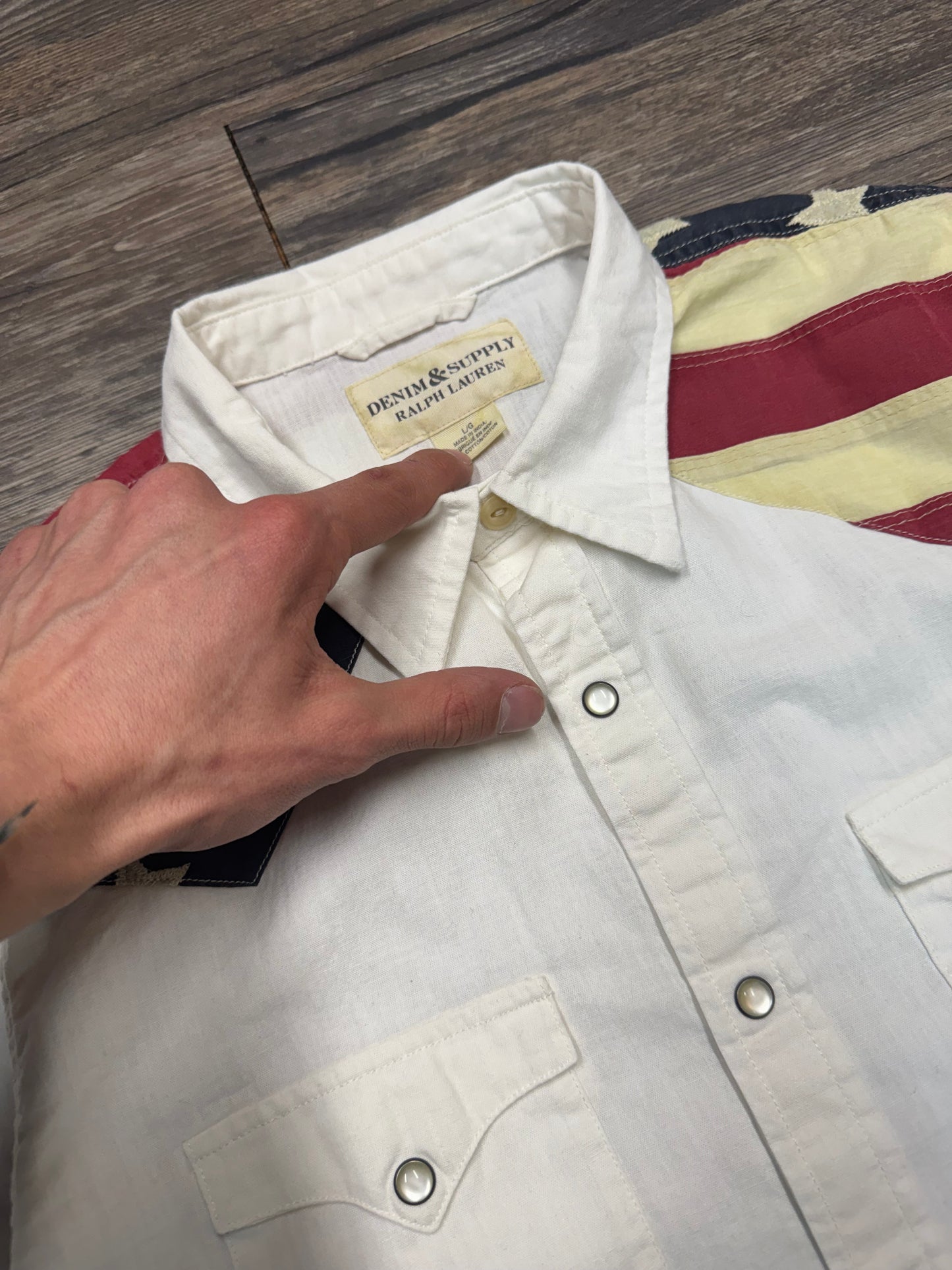 RALPH LAUREN DENIM & SUPPLY WESTER FLAG SHIRT (L)