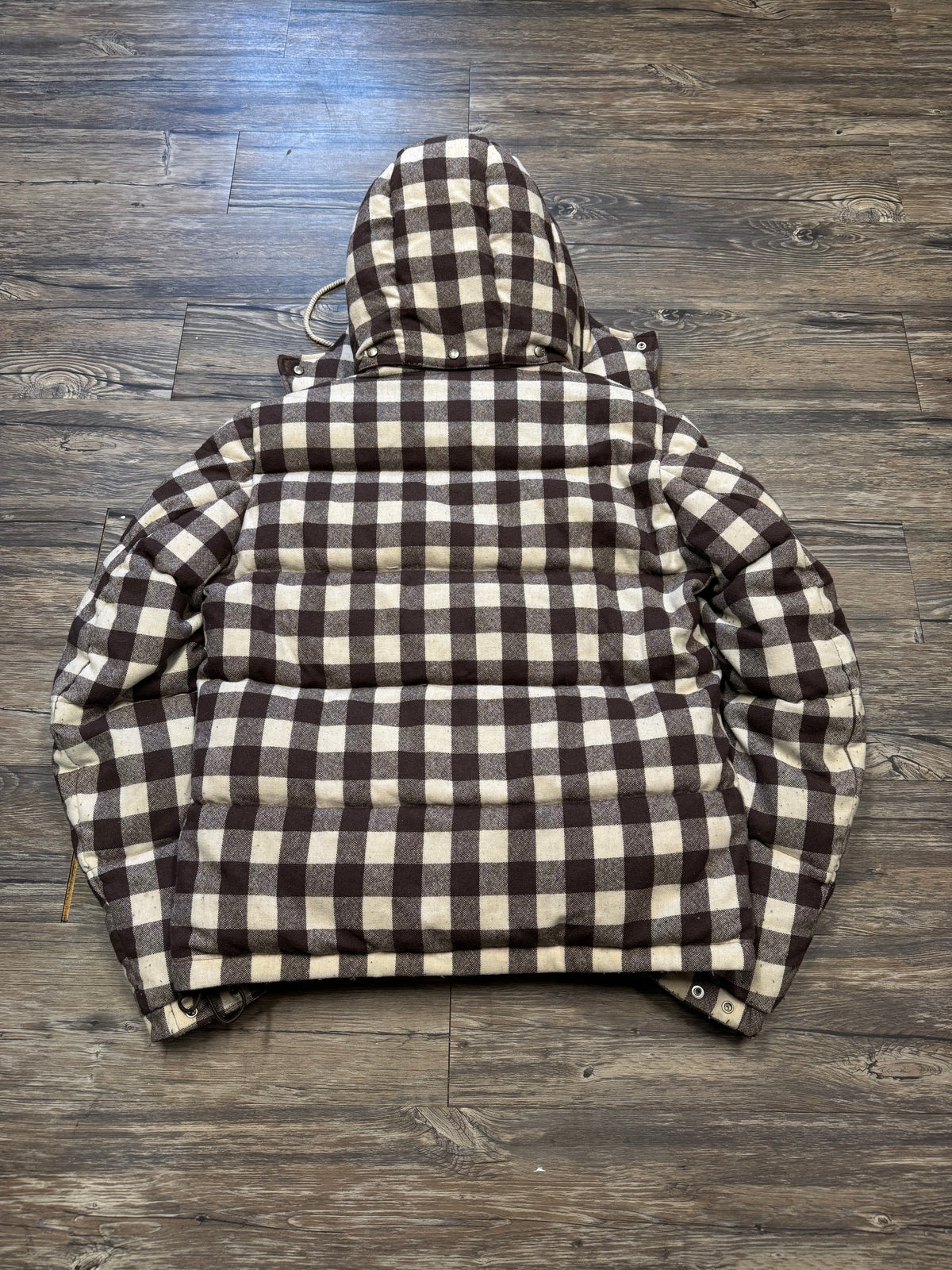MONCLER X VISVIM BOROSIRI PLAID PUFFER JACKET (M)