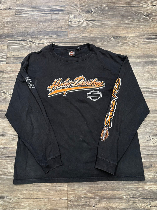 Y2K HARLEY DAVIDSON GRAPHIC LONG SLEEVE SHIRT (XL)