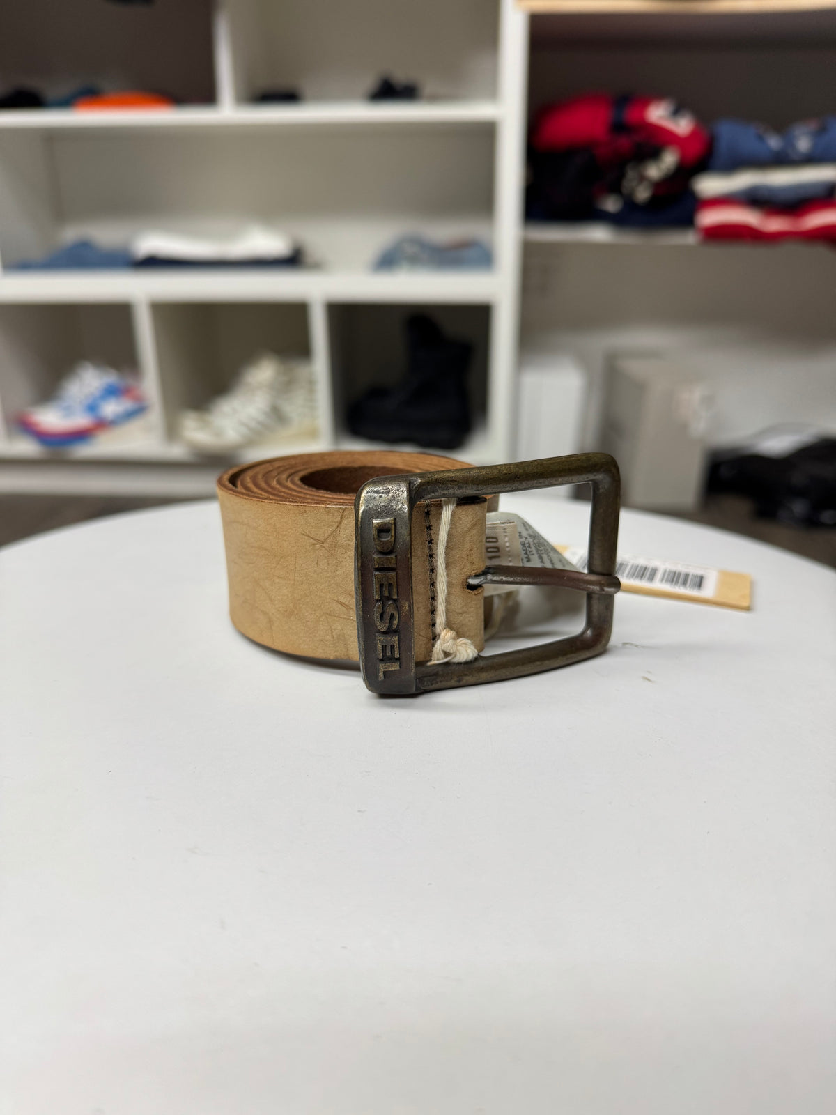 DIESEL VINTAGE BROWN LEATHER BELT (OS)