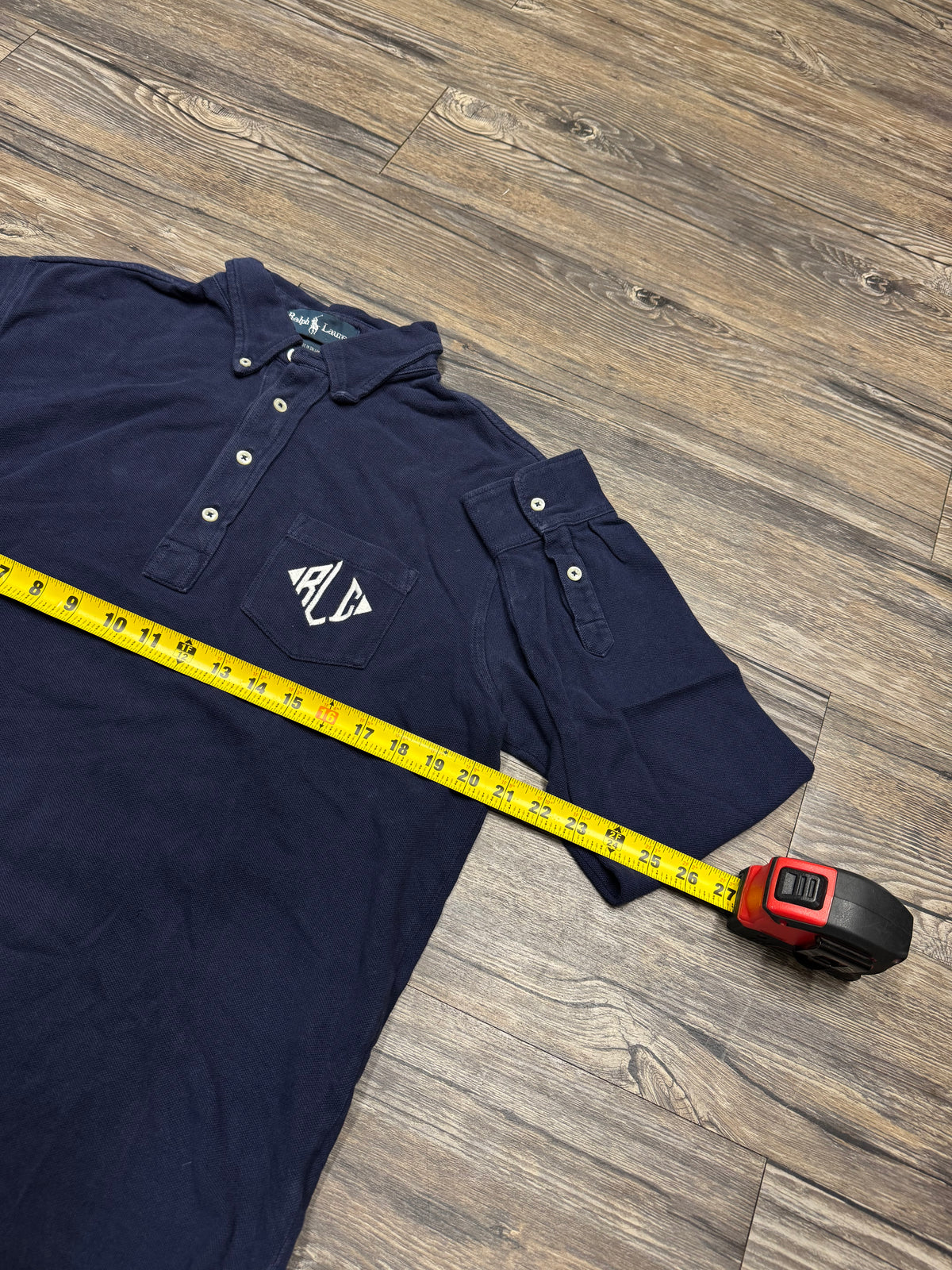 POLO RALPH LAUREN RLC COLLARED QUARTER BUTTON SHIRT (L)