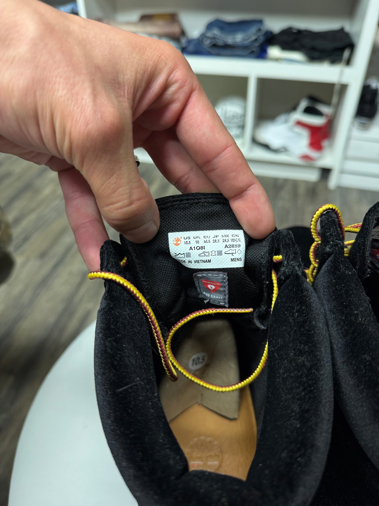 OFF WHITE PONY HAIR TIMBERLANDS (10.5)