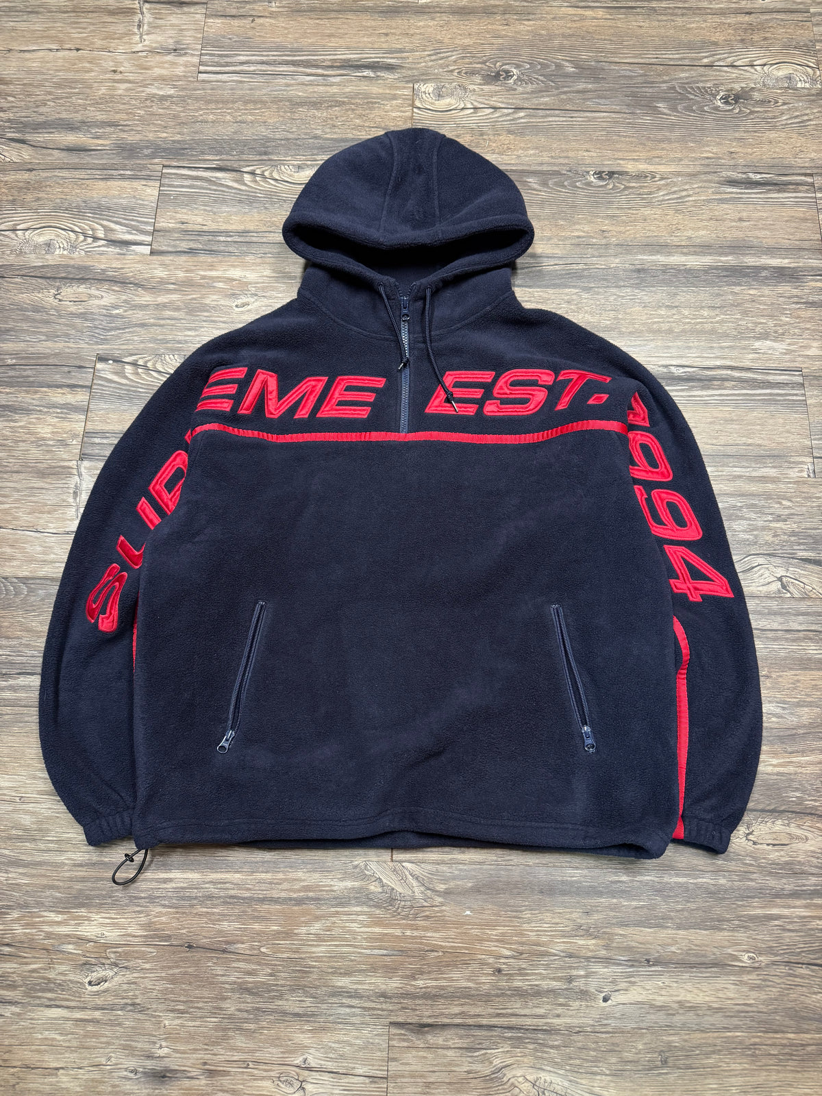 SUPREME QUARTER-ZIP HOODED FLEECE (L)