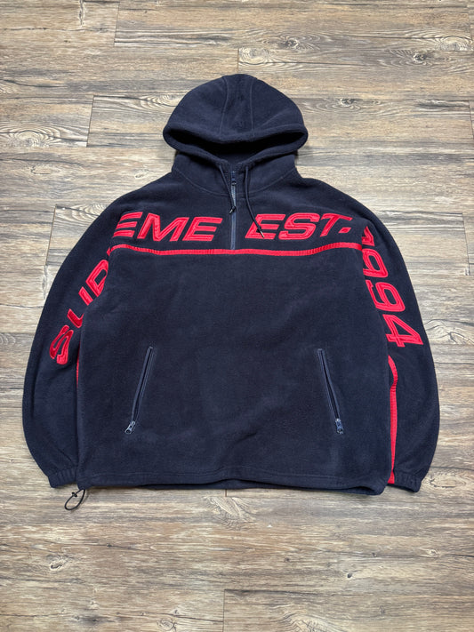 SUPREME QUARTER-ZIP HOODED FLEECE (L)