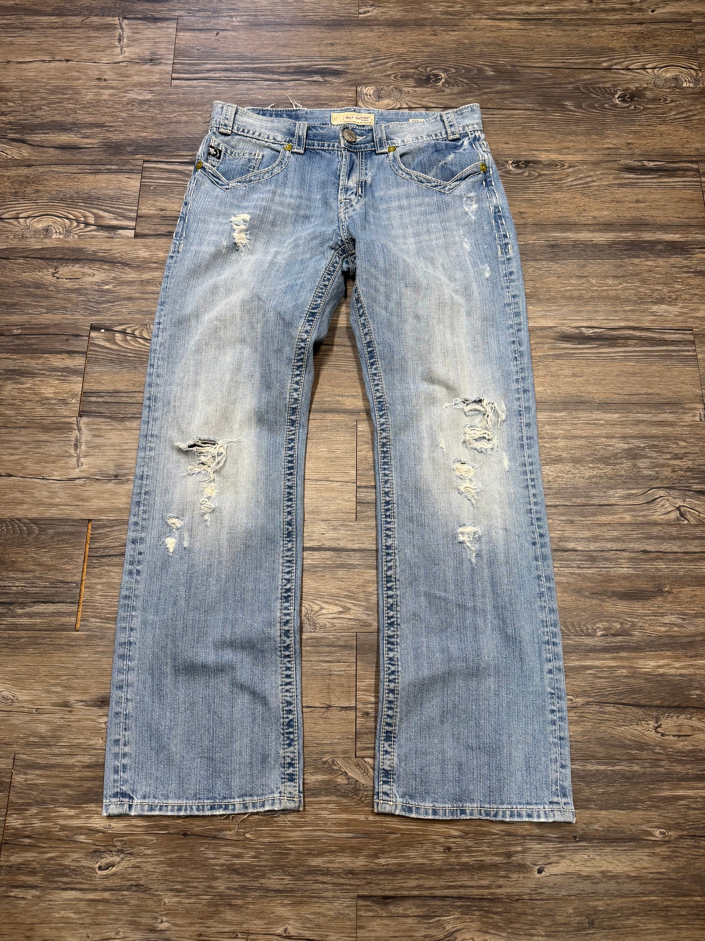 Y2K MEK DENIM EMBROIDERED JEANS (34)