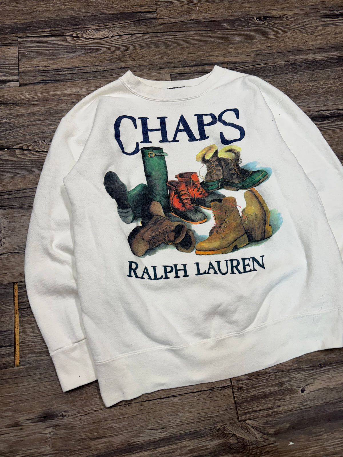 POLO RALPH LAUREN CHAPS BOOTS CREWNECK (L)