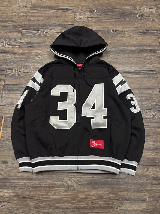 SUPREME SS24 FOOTBALL ZIP-UP HOODED SWEATSHIRT (S)
