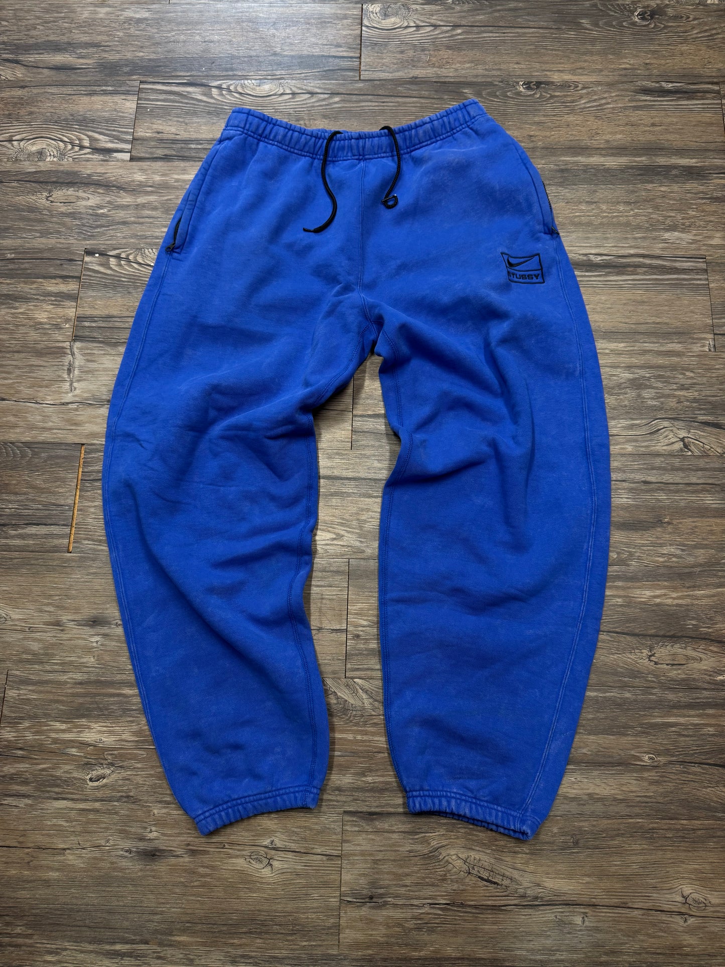 NIKE X STUSSY BAGGY FADED BLUE SWEATPANTS (M)