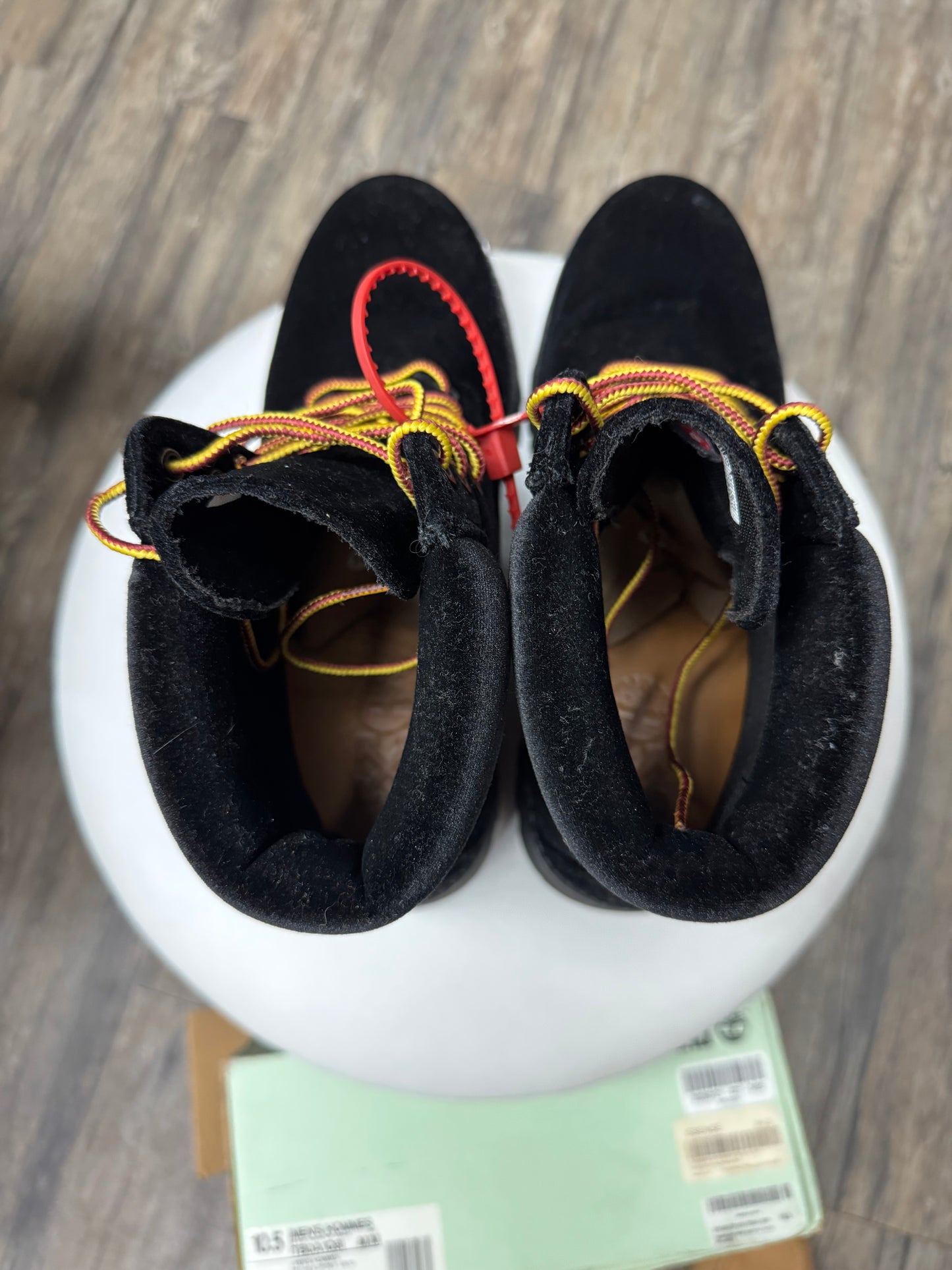 OFF WHITE PONY HAIR TIMBERLANDS (10.5)