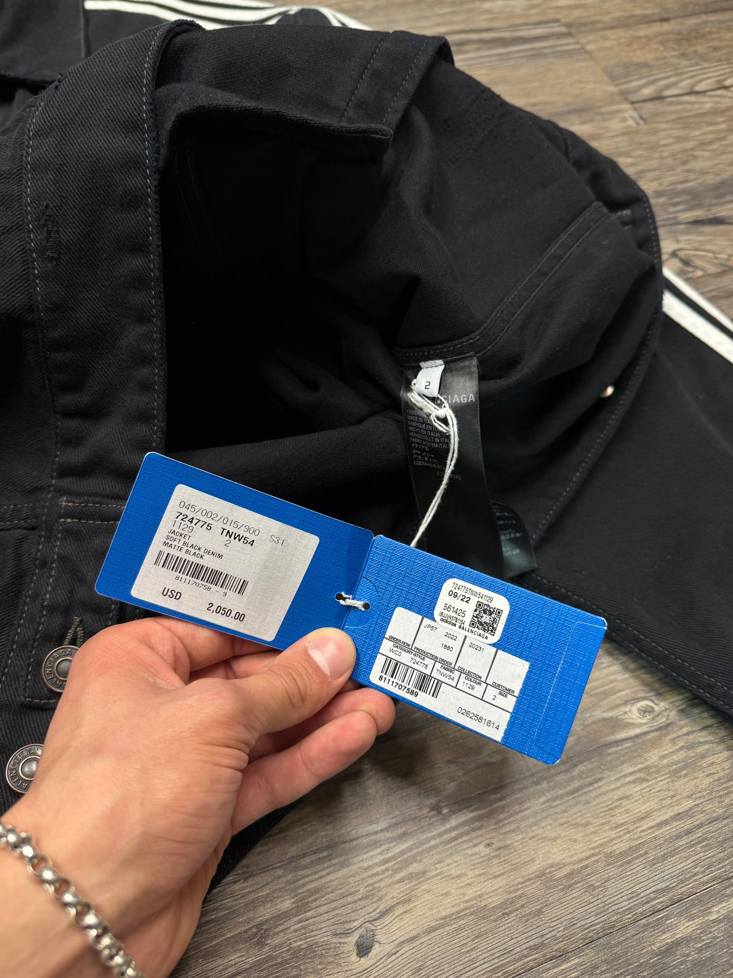 ADIDAS BALENCIAGA DENIM TRUCKER JACKET (L)