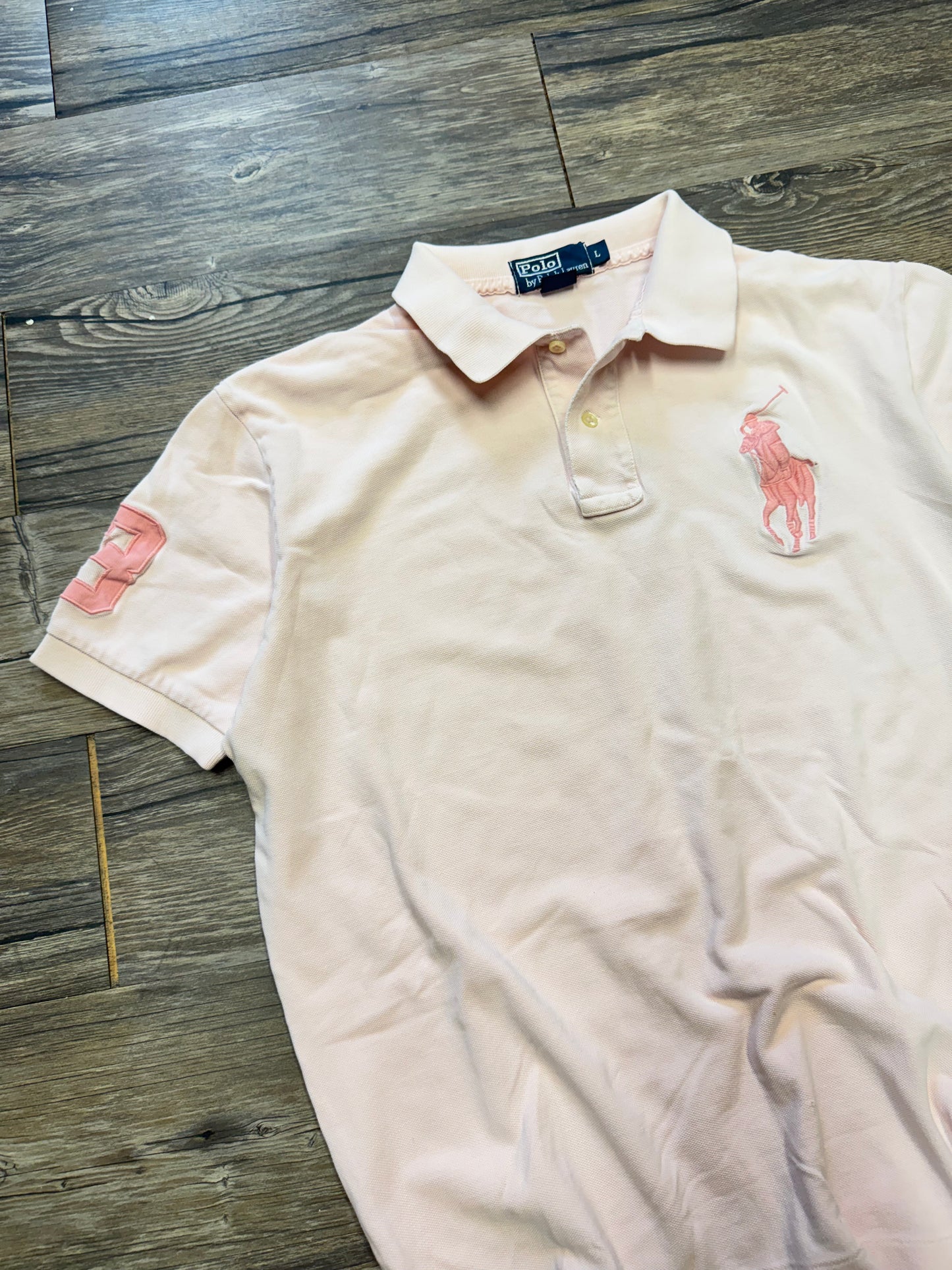 RALPH LAUREN PINK ON PINK BIG PONY POLO (L)