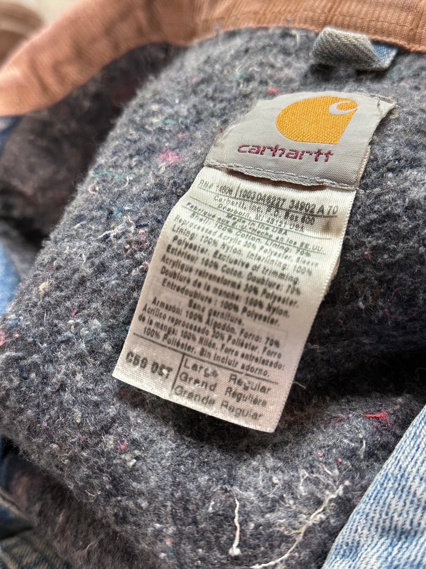 DISTRESSED 90’s DENIM CARHARTT JACKET (LARGE)