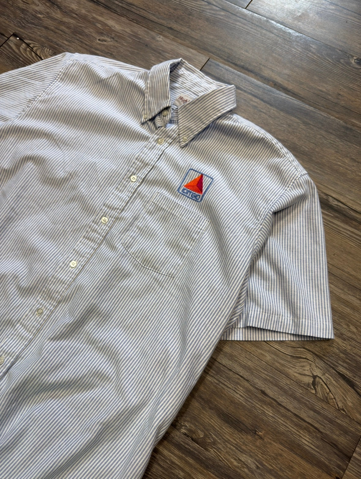VINTAGE CITGO STRIPED SHIRT (L)