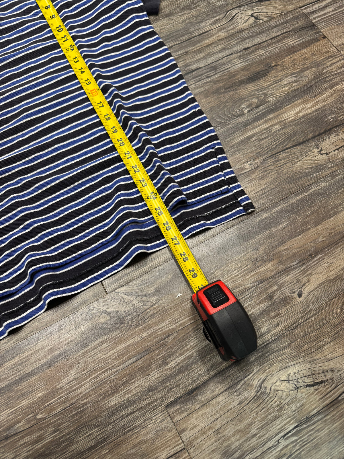 POLO RALPH LAUREN
 STRIPED NAVY POLO (XL)