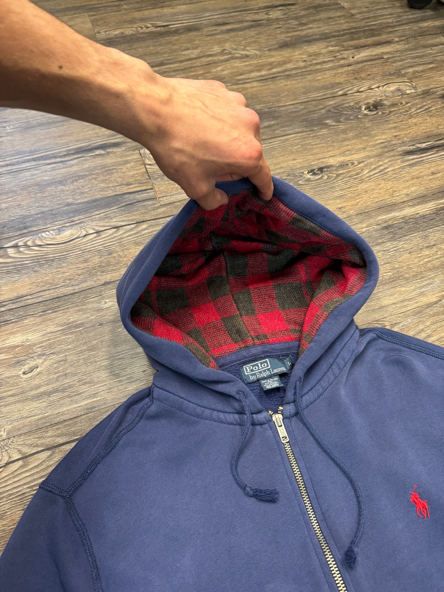 POLO RALPH LAUREN LOGO HOODIE (L)