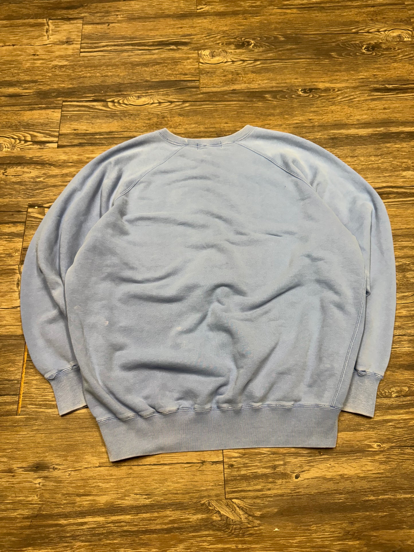 POLO RALPH LAUREN BABY BLUE 90s BOXY FADED CREWNECK (L)