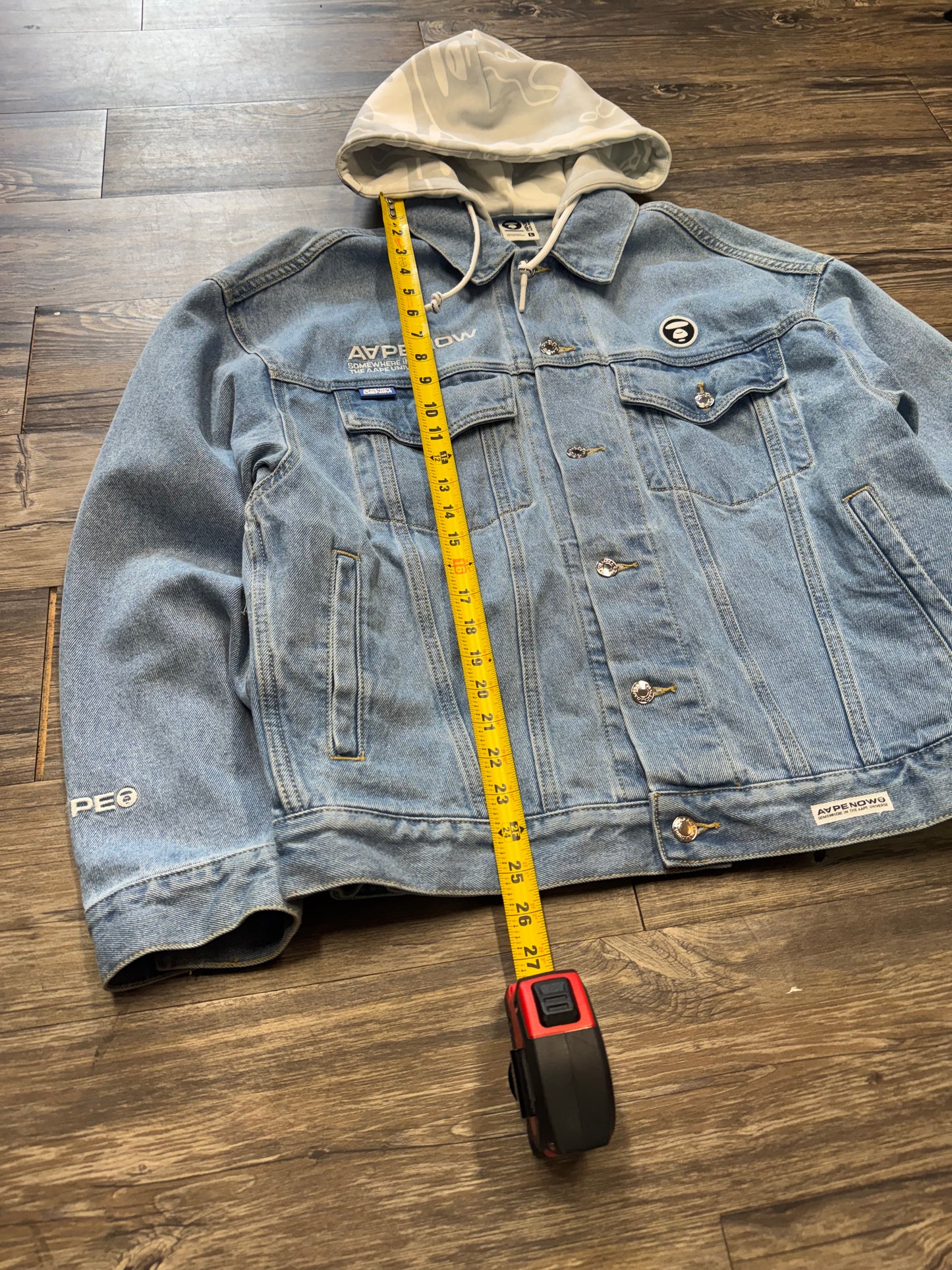 AAPE DENIM HOODED JACKET (L)