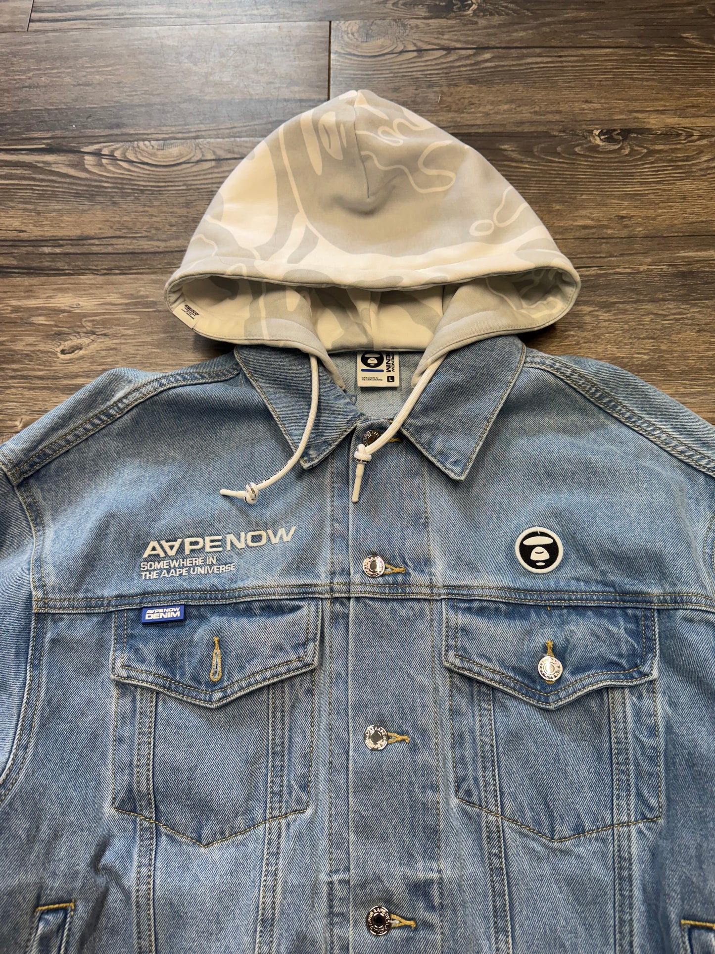 AAPE DENIM HOODED JACKET (L)