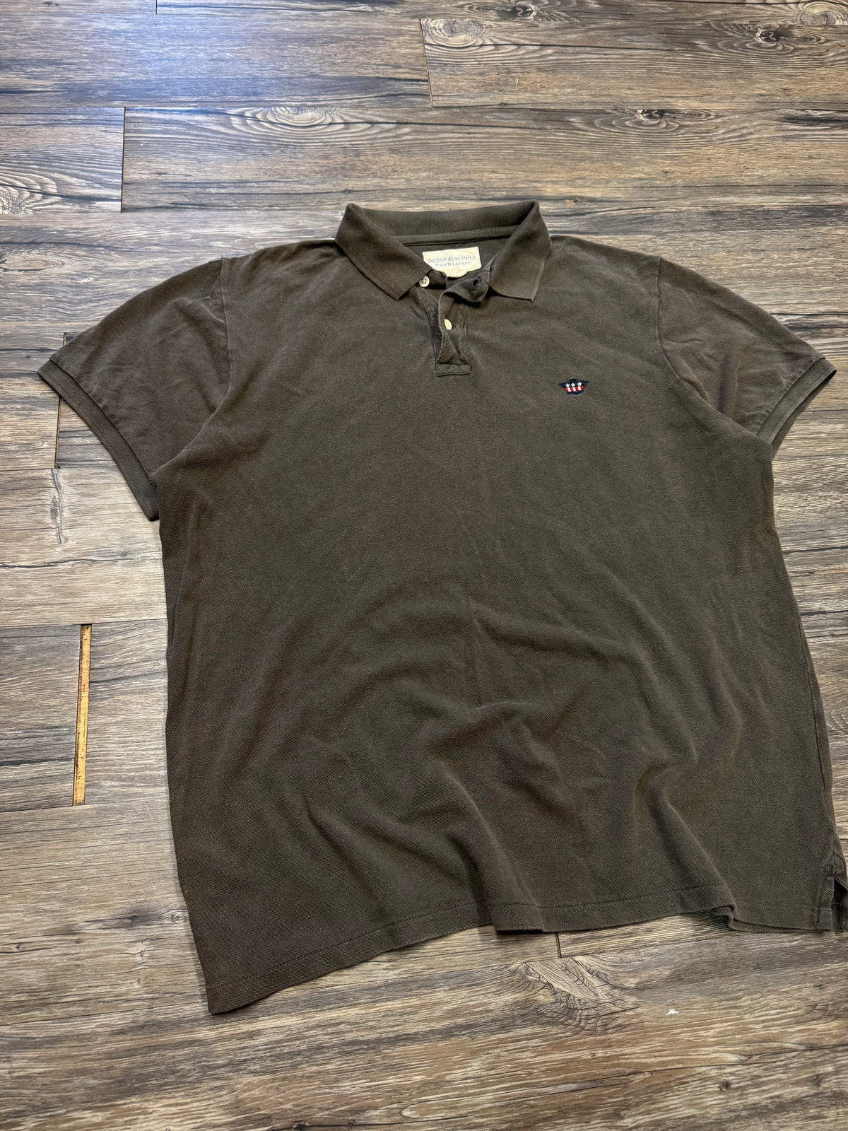 POLO RALPH LAUREN DENIM & SUPPLY DISTRESSED AMERICAN FLAG POLO (XXL)