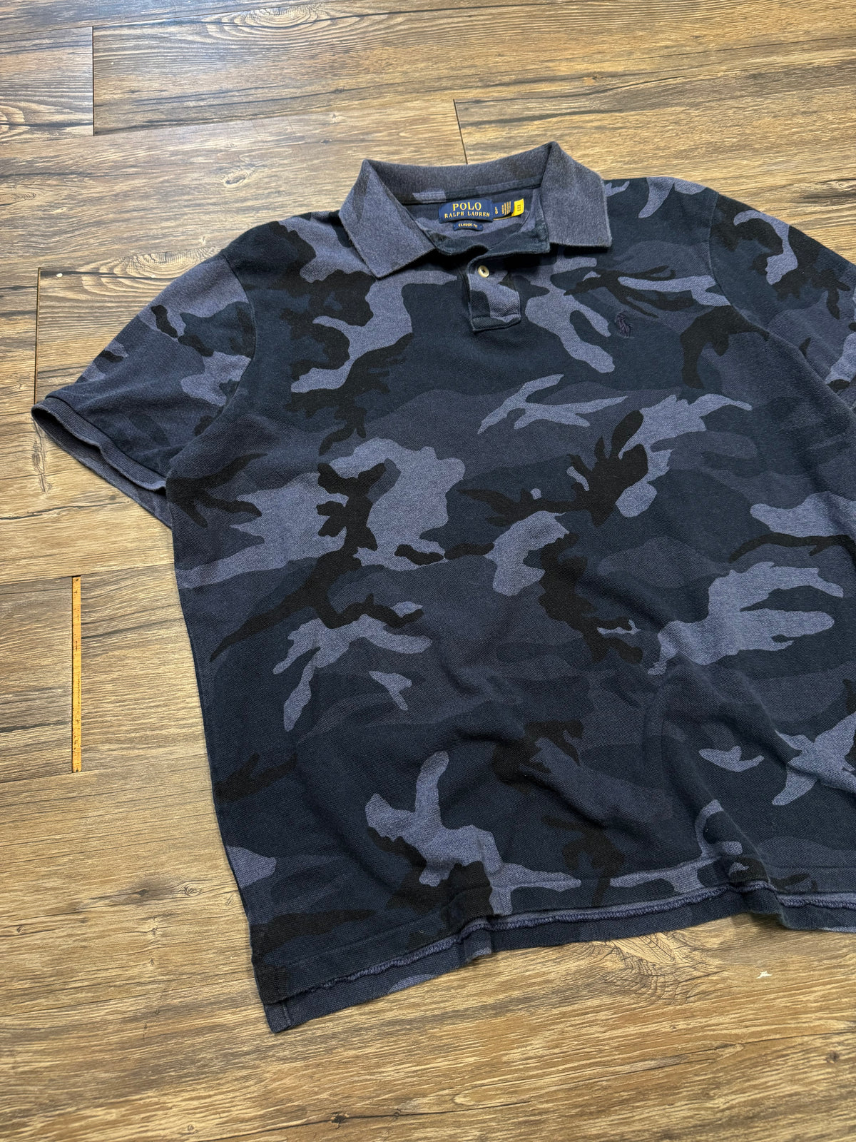 POLO RALPH LAUREN DARK BLUE CAMOFLAUGE POLO (L)