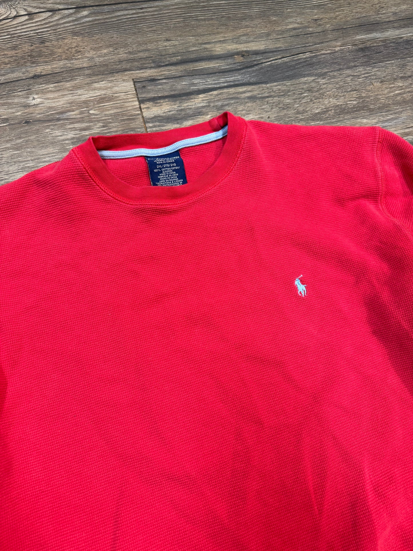 POLO RALPH LAUREN RED THERMAL TEE (XXL)