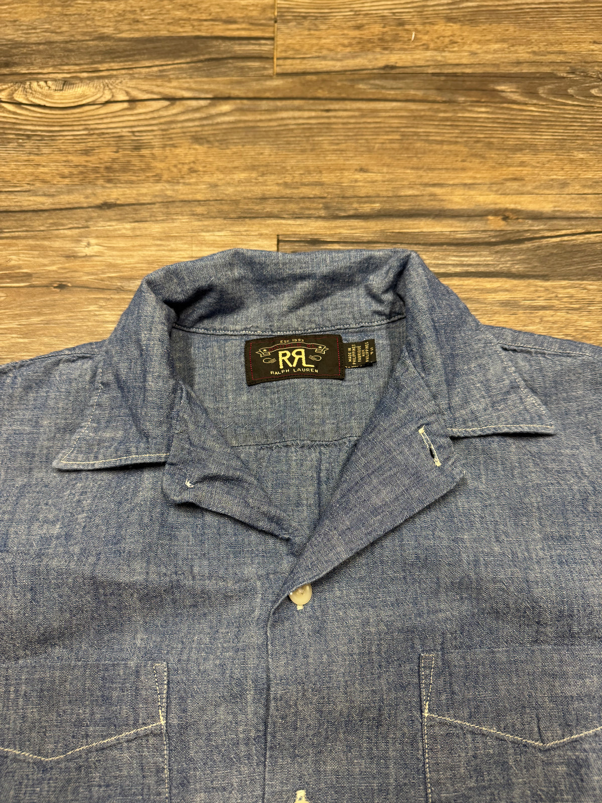 RRL WASHED BUTTON UP SHIRT (S)